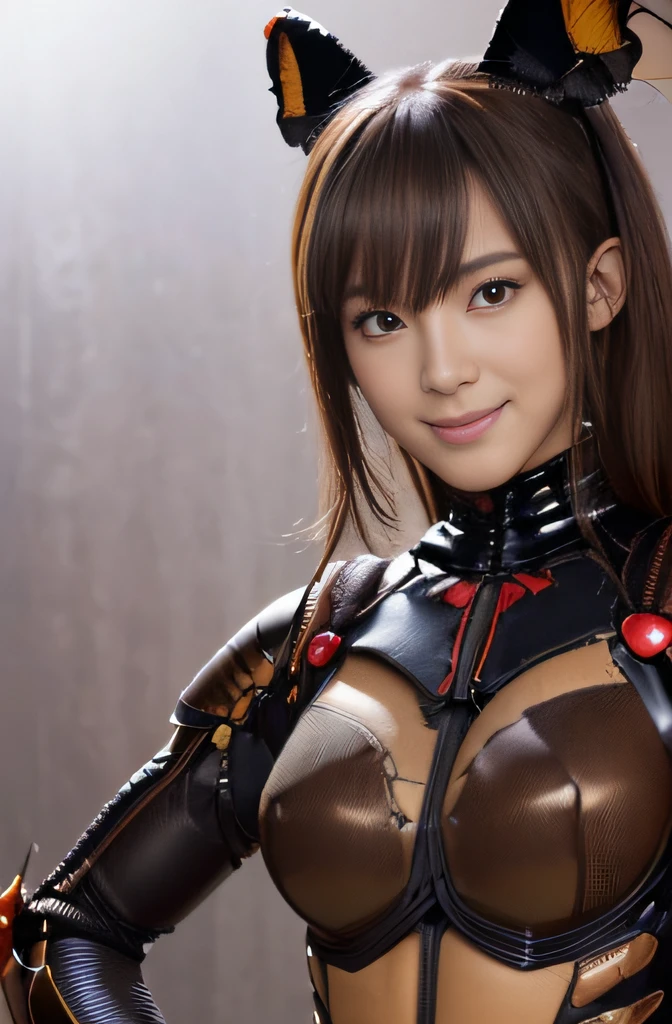 (high resolution,masterpiece,best quality,extremely detailed CG, anime, official art:1.4), realistic, photo, amazing fine details, all intricate, gloss and shiny,awesome many layers, 8k wall paper, 3d, sketch, kawaii, illustration,( solo:1.4), perfect female proportion,villainess, (fusion of dark brown cockroach and lady:1.4), (brown cockroach form lady:1.2), (brown cockroach lady:1.2), (fusion:1.2), (solo:1.4), (evil smile:1.2), muscular, abs, (cockroach brown exoskeleton bio insect suit:1.4), (cockroach brown exoskeleton bio insect armor:1.2), (brown transparency cockroach wing:1.4), (brown cockroach antennae:1.3),