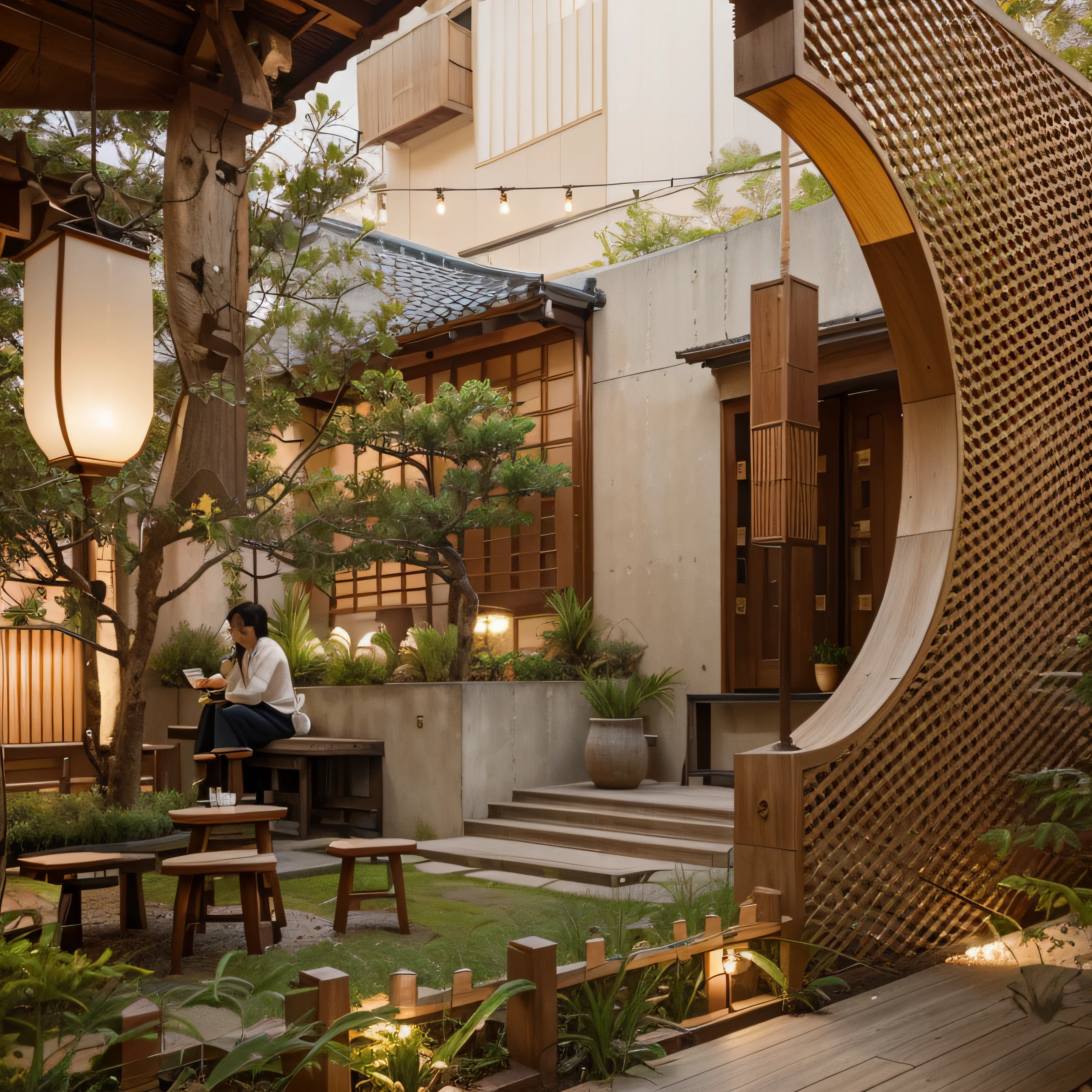 A Japanese-style café typically exudes a subtle, nature-infused charm, emphasizing tranquility and aesthetics. Patrons often revel in a cozy, sophisticated, and creatively crafted space. The exterior usually boasts simple architecture with gentle colors, natural light, and small gardens, evoking a closeness to nature. Inside, the fusion of minimalism and refined beauty, using natural materials like wood, stone, bamboo, and cotton fabric, creates a warm and elegant ambiance. The interior space is meticulously adorned with small details like wall-hung paintings, decorative motifs, and lanterns, fostering a serene and contemplative atmosphere. The beverages offered are diverse and of high quality, ranging from traditional coffee to specialty teas. Often, Japanese desserts like mochi, dorayaki, or taiyaki complement the drinks, providing a sweet ending to the experience. This space isn't just for enjoying beverages; it's also a haven for serenity, relaxation, and an appreciation of Japanese culture and art.