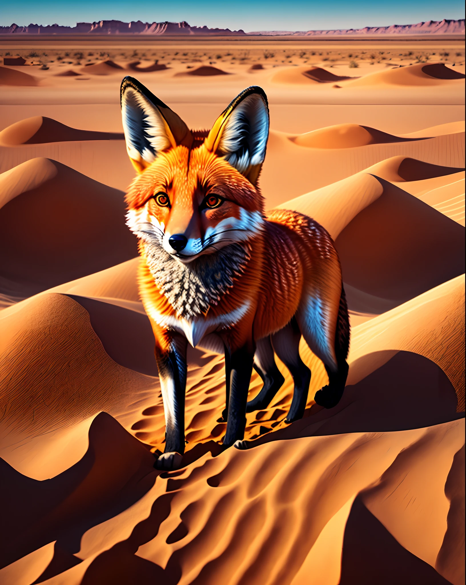 A fox in the desert