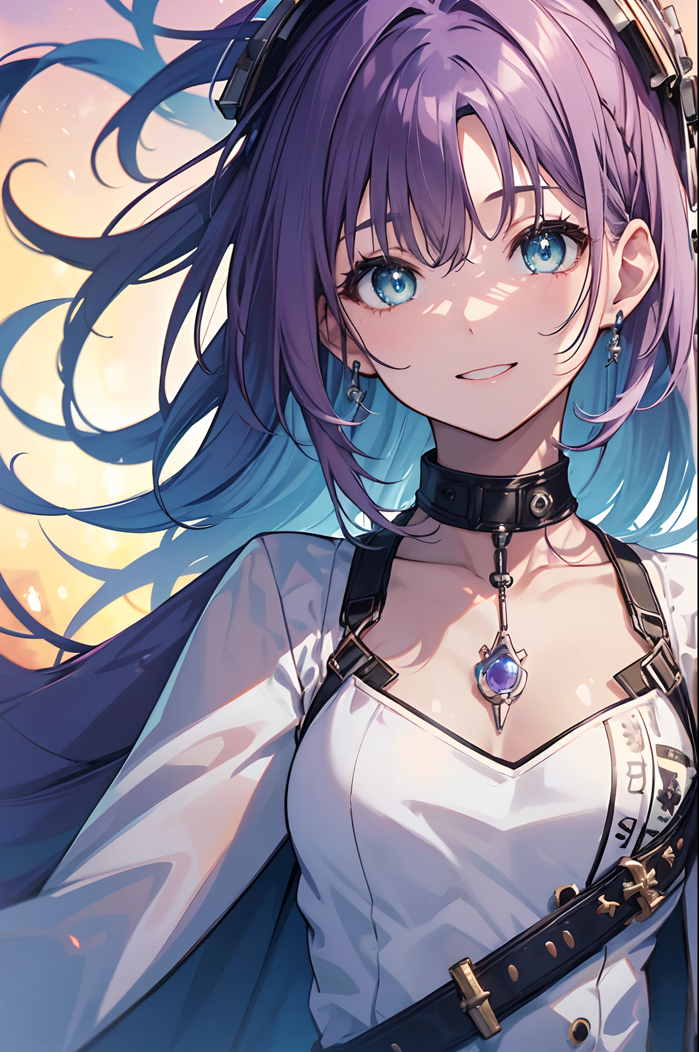 1girl in、NFSW, Face, (((Toru Asakura:1.37, Solo))), (((Close-up of face))), (Beautiful face, Cute face, Detailed face), ((())), (((Detailed beautiful green eyes))), BREAK, (((Sunny))), (((in beach))), (((blue hairs、耳环、gradation hair、multi color hair、Parted bangs、Purple hair、short-cut、Pure white idol costume))), BREAK, extremely detailed CG unified 8k wallpaper, very fine 8KCG wallpaper, anime moe art style, Anime visuals of cute girls, anime style portrait, In an anime style, Beautiful anime, 8K Anime Art Style, In anime style、8K animation with detailed drawings, (masterpiece, Best Quality), High resolution, Ultra-detailed, ultra-sharp, Cinematic lighting、The upper part of the body、Extreme close-up view、HDR、UHD、8K、Glowing eyes, blue-sky、sparkling pupils,happy, sparkling pupils,happy,reaching out ,forward hands,floating hair, shiny hair,outdoors, wind,sparkling pupils,happy,sexy body,(Perfect Anatomy:1.2),((Perfect hands:1.2)),shoot from side、top-quality、Full limbs、complete fingers、Live Stage、Singing、Dancing、A big smile