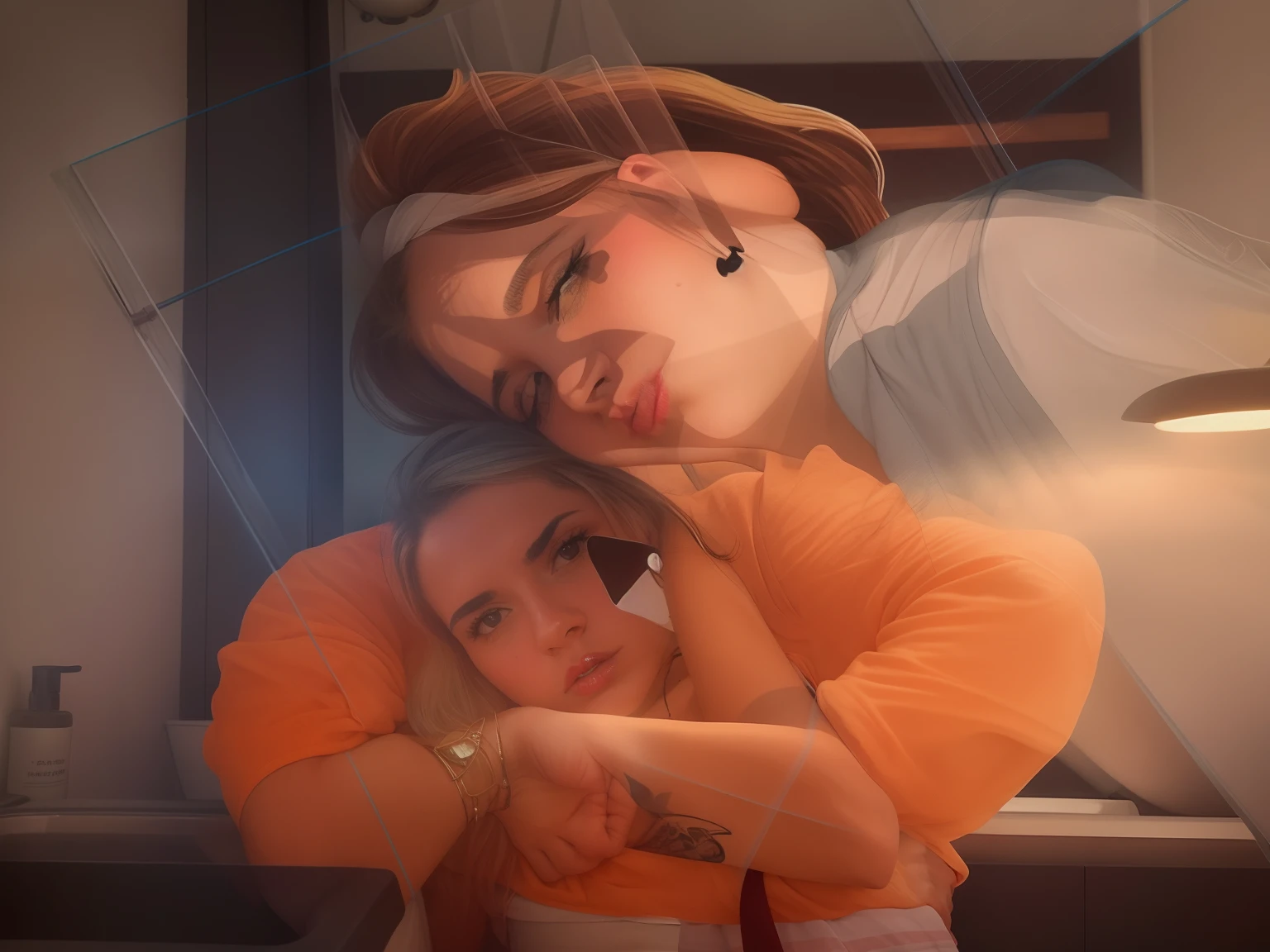 There's a man and a woman taking a selfie in a bathroom, Lovely couple, Casal feliz, par, Malika Favre, imagem de perfil, facebook post, In Sao Paulo, foto de perfil, Upload de alta qualidade, imagem de qualidade muito baixa, andrea rocha, Fotografia selfie 8k, 4 k post, masculino e feminino, Postagem 4k, caio santos