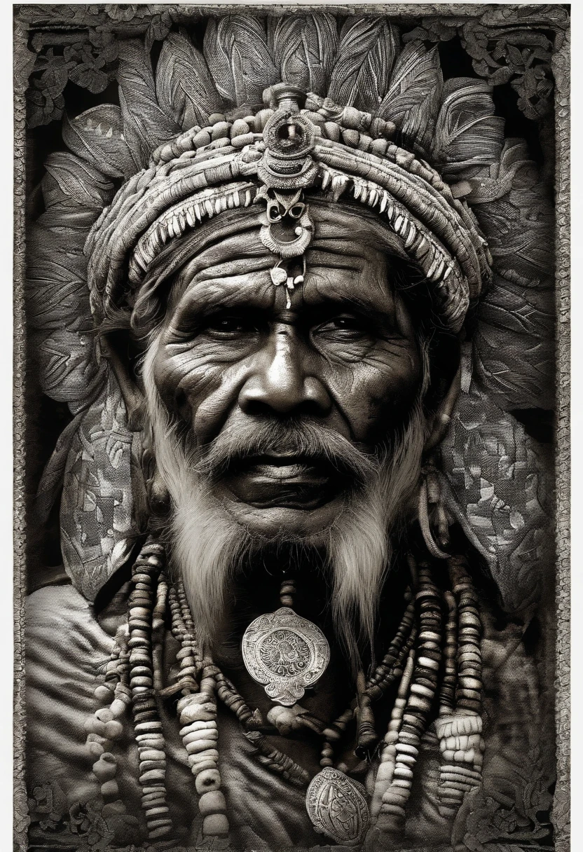 spark of light, Glossy, dust particle , 3d appearance, Sunshine, feater, HD, Flowers,Glowing hair, glossy eyes,((Ultra photo realsisim:1.8)),((Best quality)), ((Masterpiece)),((Detailed)),primitive, (Upper body:1.3),"A man like the Indian Bhagat, Tribal priests, Babaji, monk, Adivasi with a beard, Adivasi, aboriginal, He looks like a mix of Southerners and black races, Indigenous people of India, Indian, He captured it in medium footage."