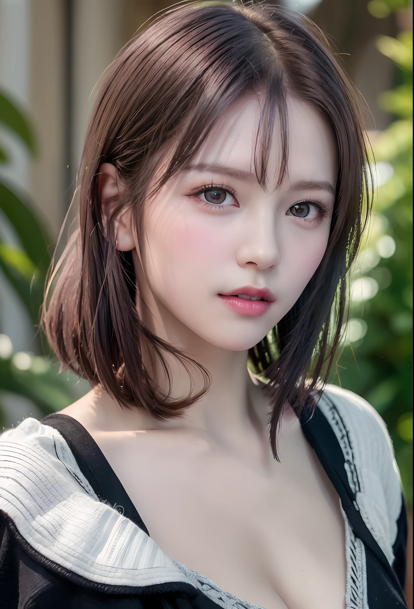 (8K, Photorealistic, Raw photo, of the highest quality: 1.3), (1girl in), Super beautiful, (Realistic face), (boyish, Silver Color Berry Shorthair), Beautiful , Glare that captivates the viewer, Beautiful expression, Beautiful breasts, (Realistic skin), Be...
