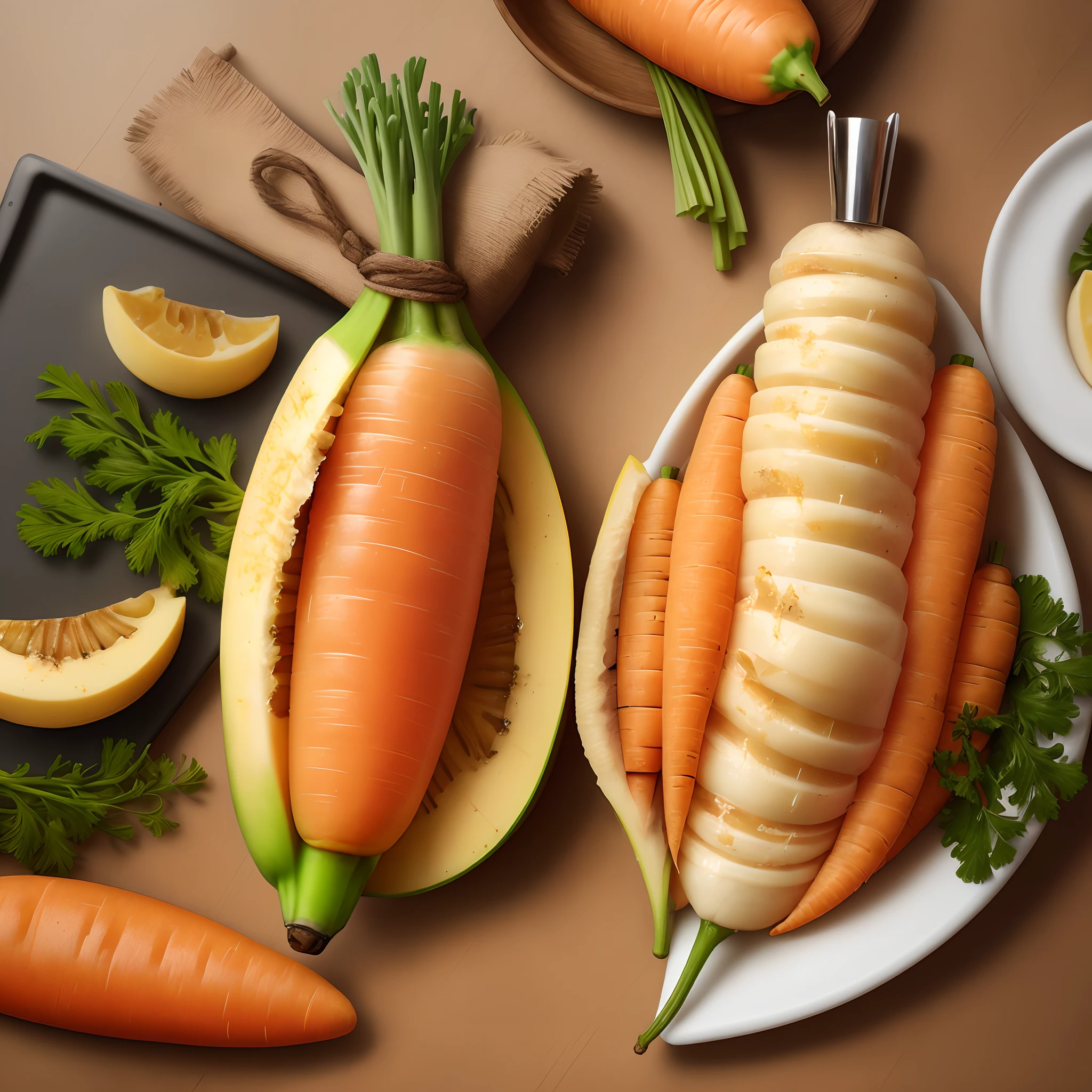 When you peel a banana, a carrot comes out of the inside