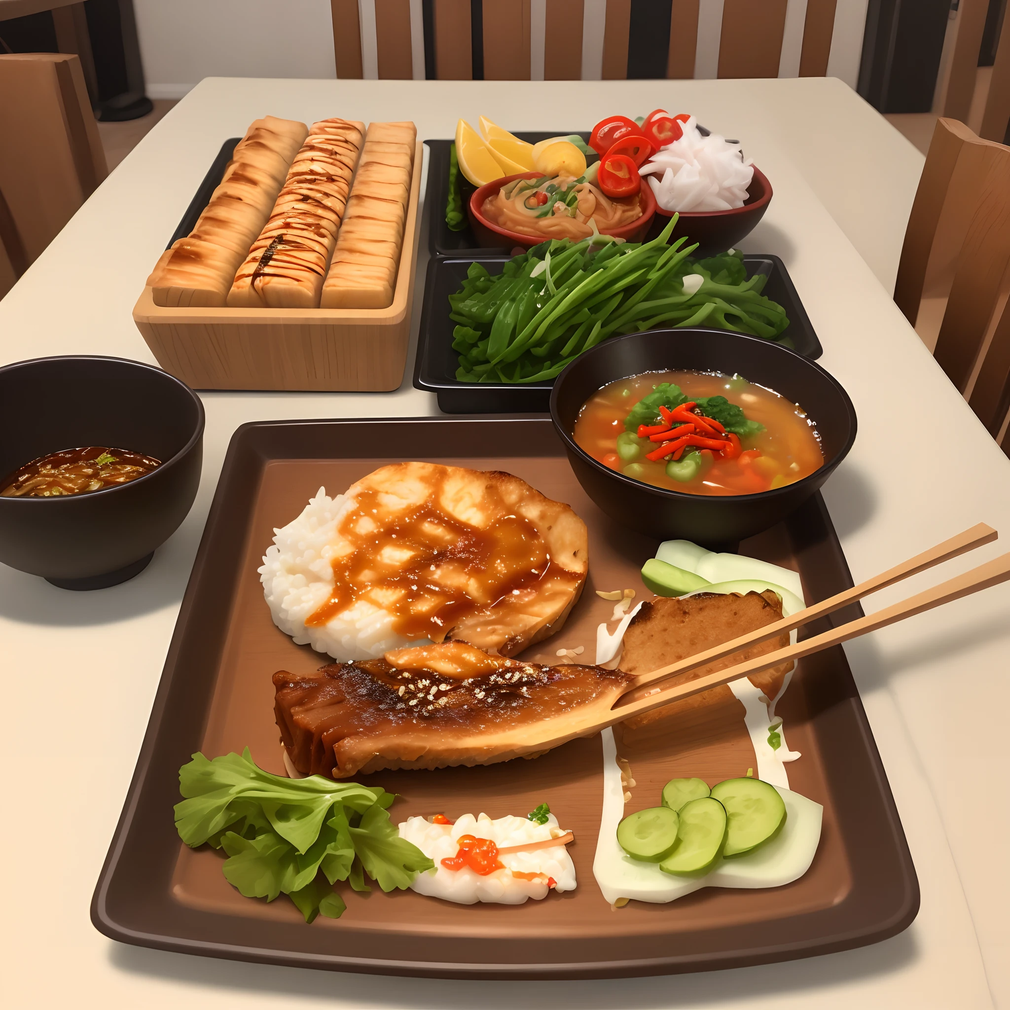 At the end of a fork is chopsticks