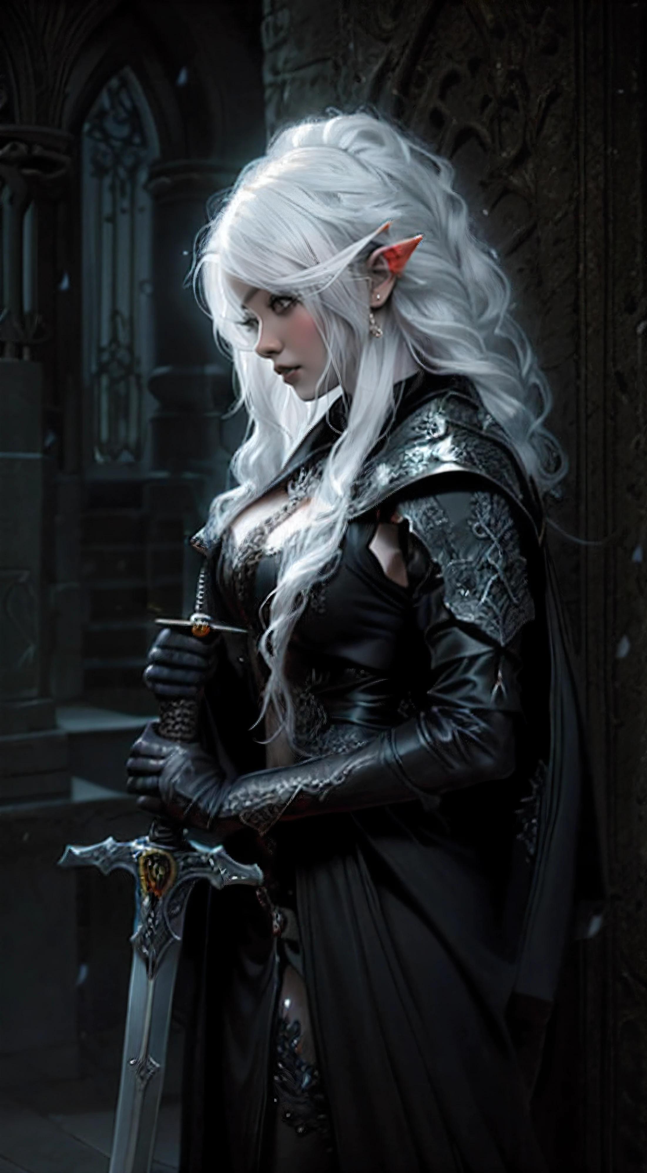 fully detailed woman face gray eyes
