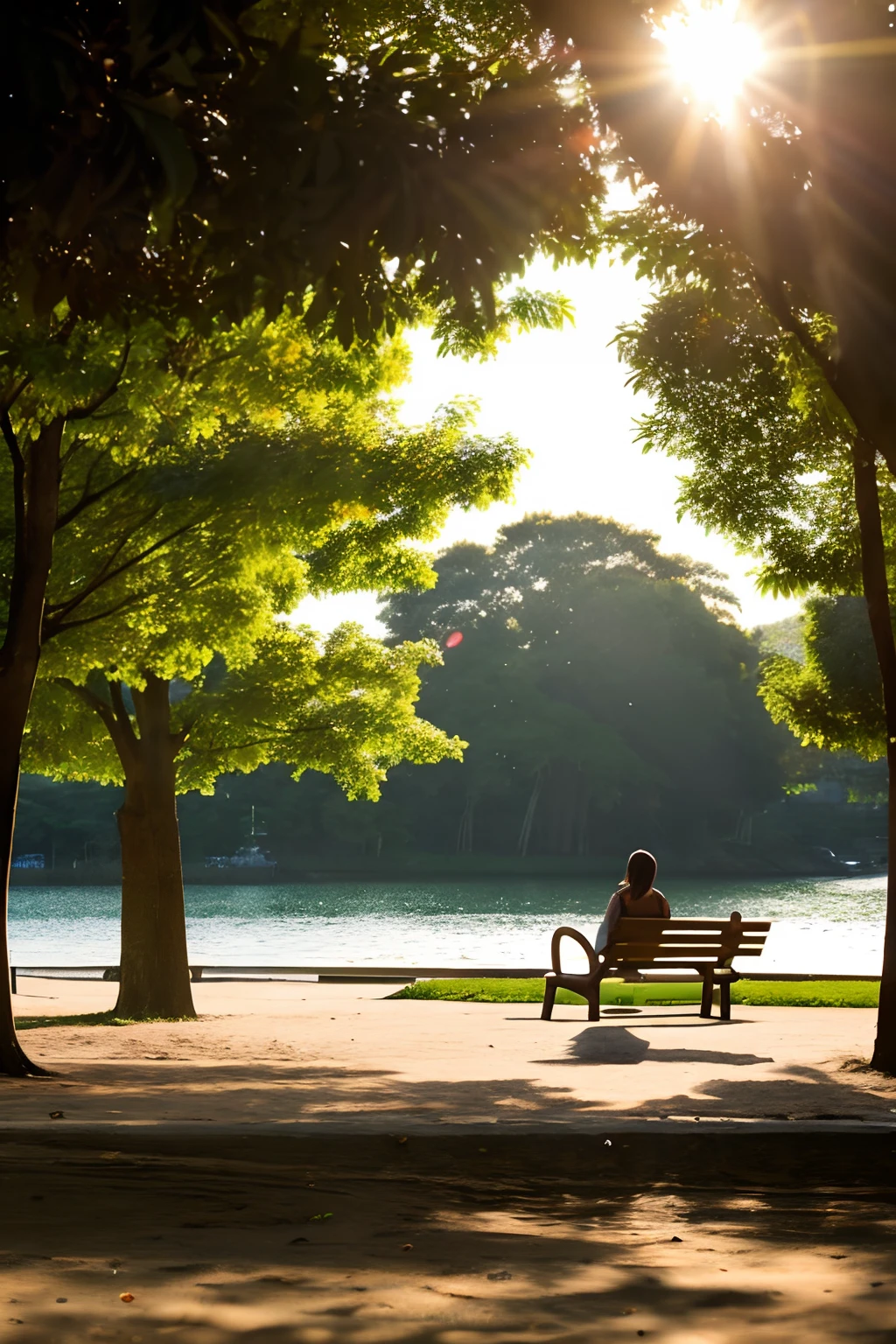a park Beach the morning sun