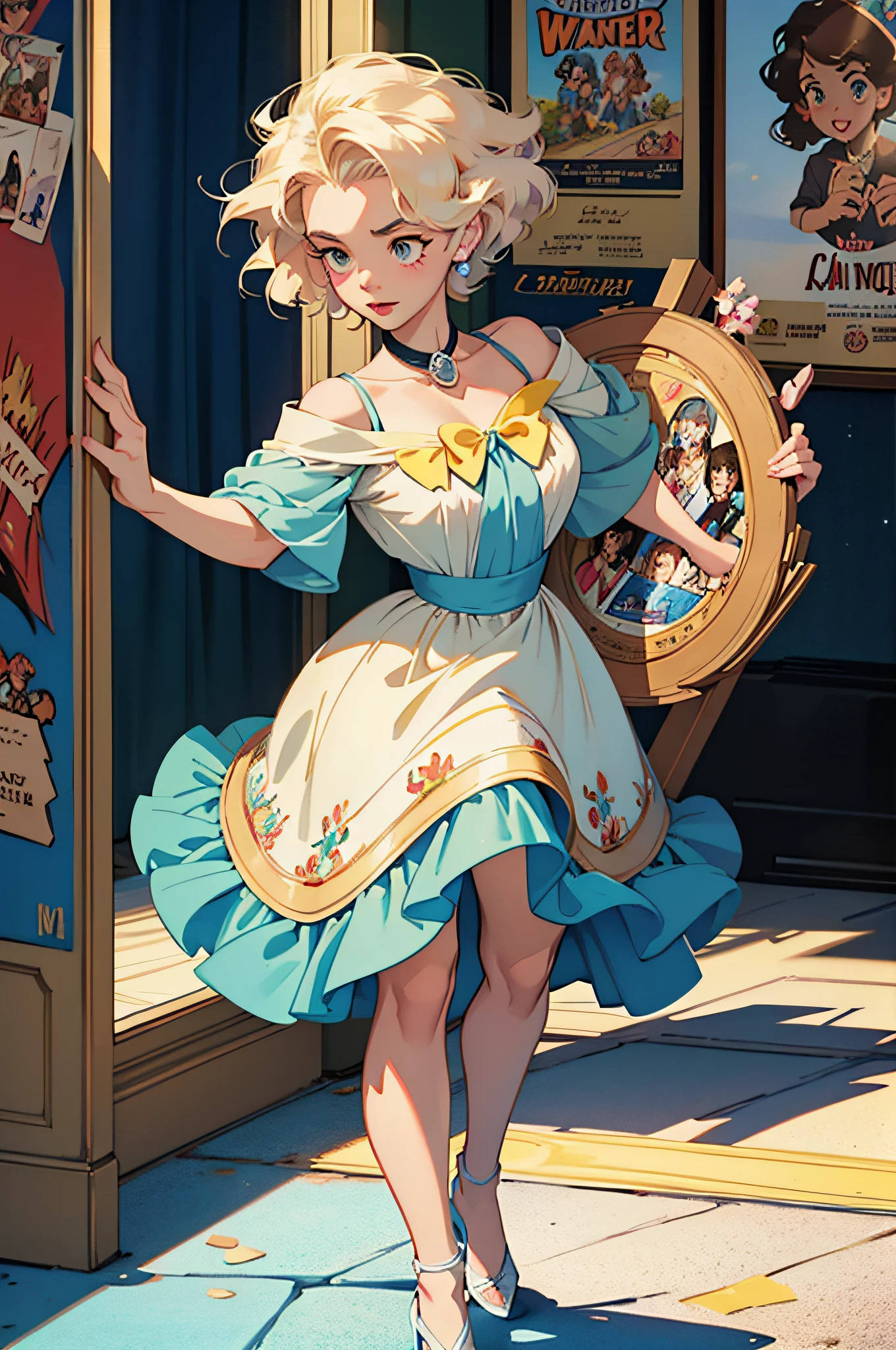 Cartoon story（（（Old movie posters from the 30s））），（poster for），（（charicature）），Disney Animation Art Style，tmasterpiece，super-fine，Ultra photo realsisim，Hyper-realistic，best qualtiy，8K，ultraclear，hight resolution