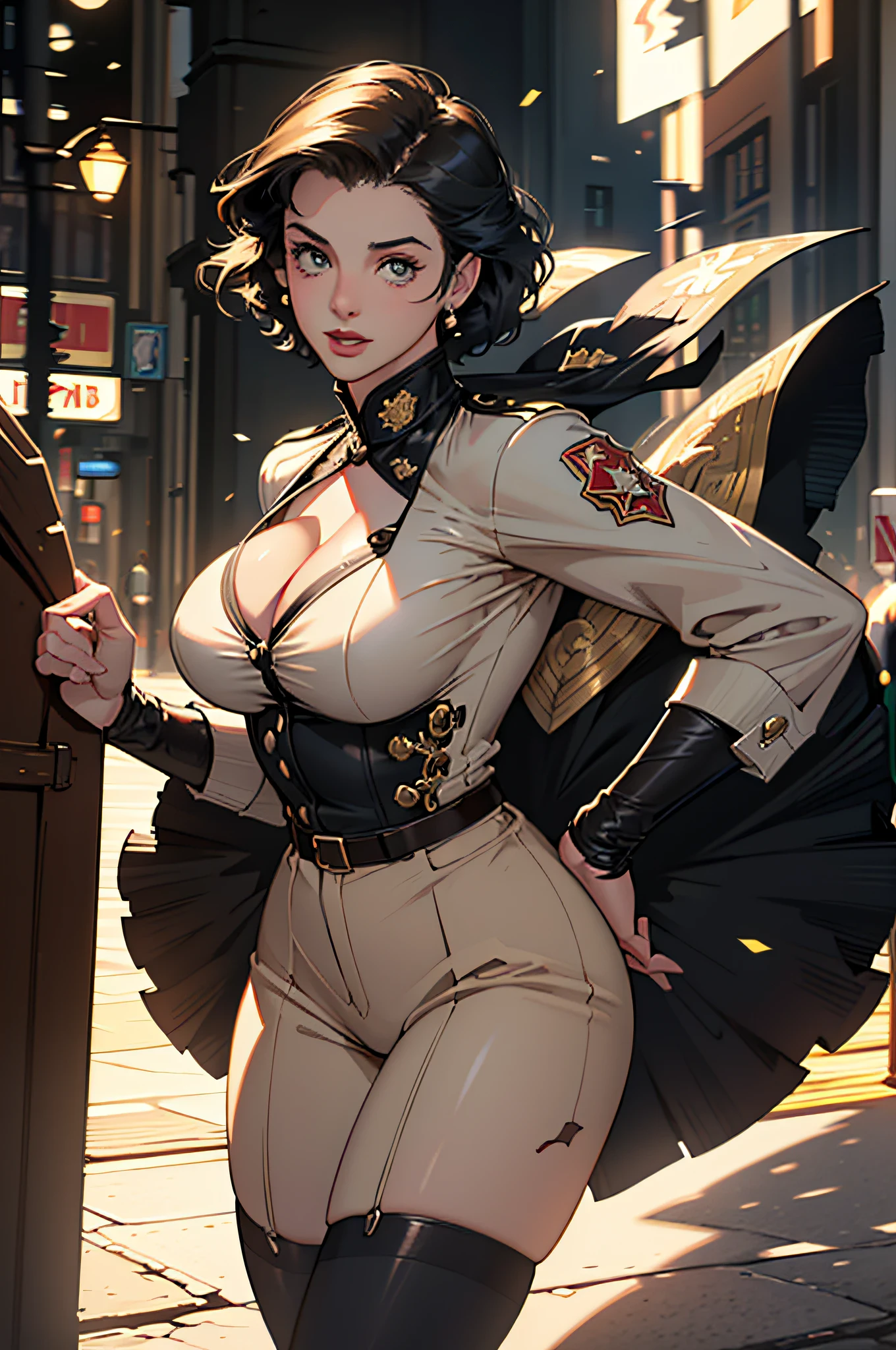 Young Daniel Fishel,Sexy Pin-Up,massive cleavage,ww2,4K,Dynamic,Realistic,Highly detailed,Comic art,(Best Quality,4K,hight resolution,masutepiece:1.2),Ultra-detailed,(Realistic,Photorealsitic:1.37),Vivid colors,Studio Lighting,Physically-based rendering,Portraits,detailed facial features,Fine brush strokes,Retro style,Beautifully rendered shadows,Expressive eyes,Charming smile,Dynamic Pose,Vintage fashion,1940's,War-inspired background,Dramatic Lighting,Colorful explosions,Heroic atmosphere,Action-packed scenarios,Eye-catching composition,striking contrast,Memorable characters,Energetic lines,dynamic camera angle,Attention to detail