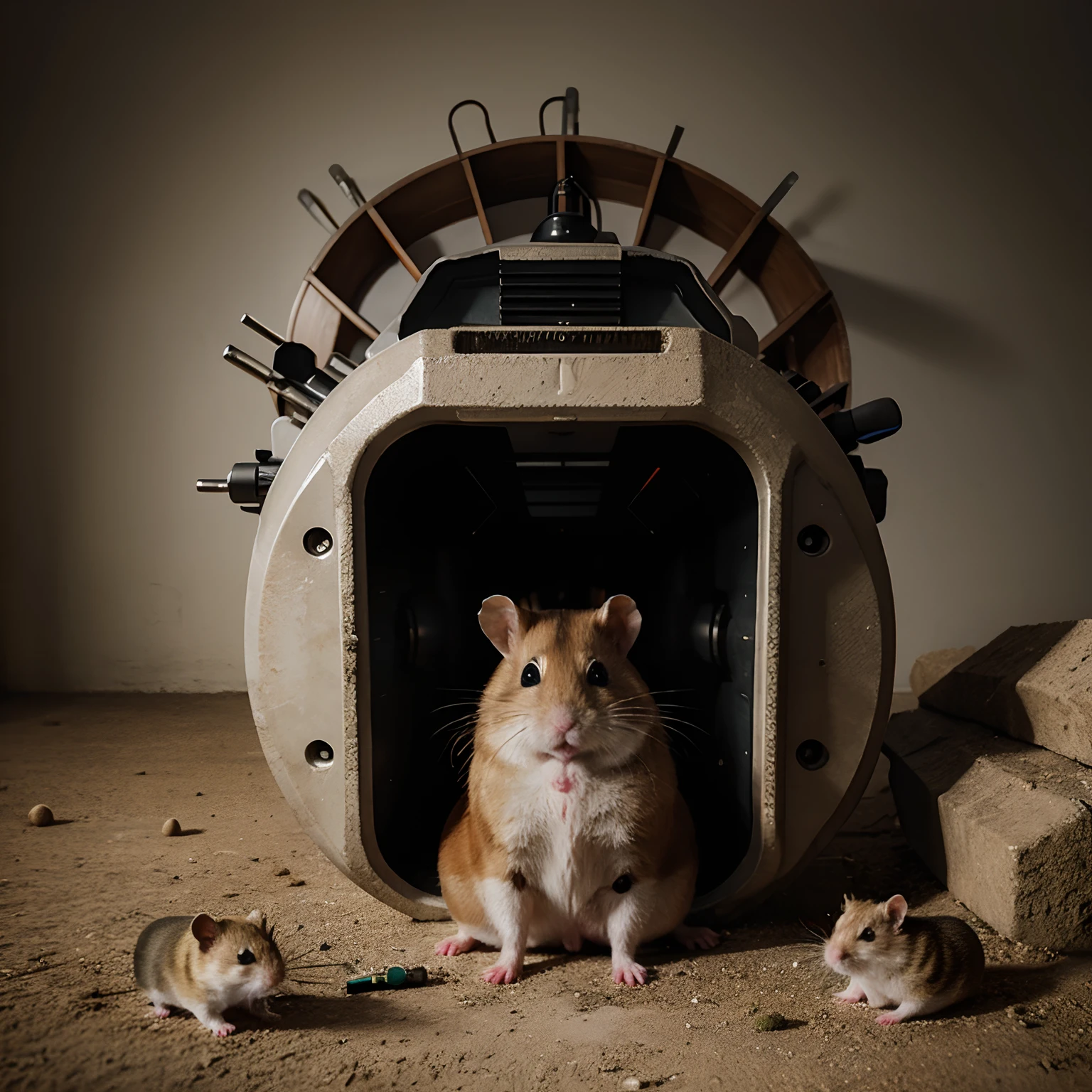 Hamster gun army angry
