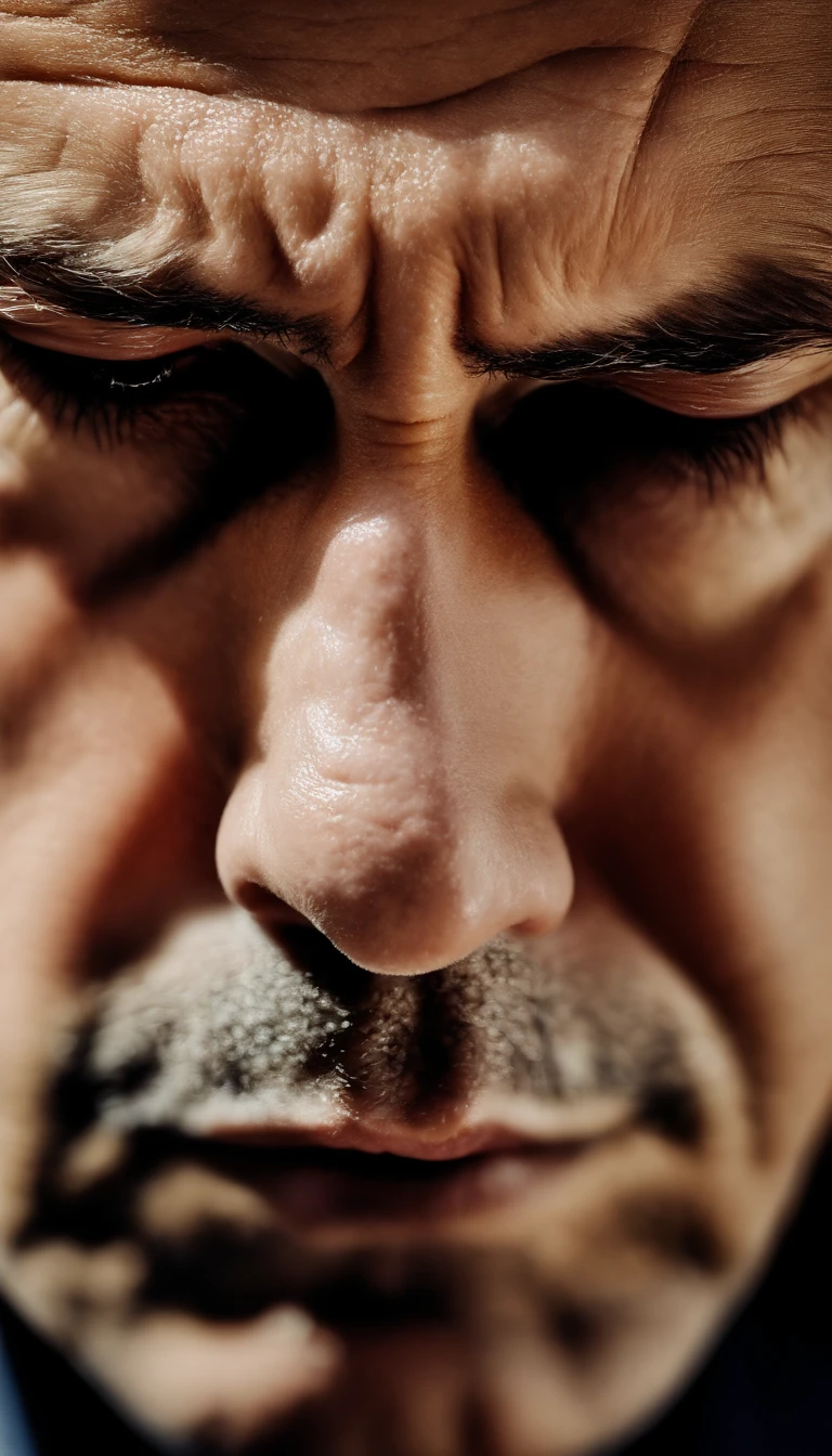 Melancholy Netanyahu's face