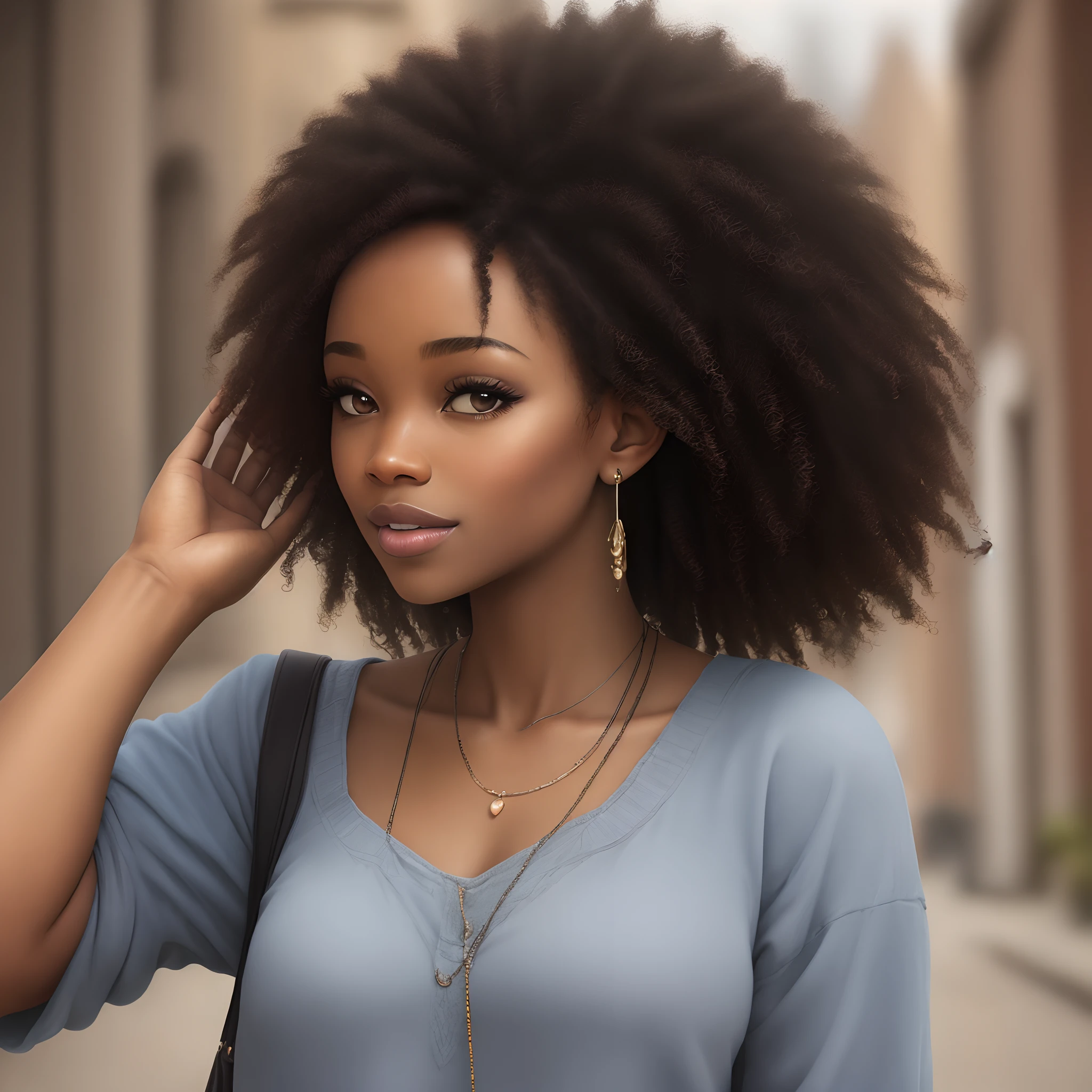 Black woman with hand behind ear