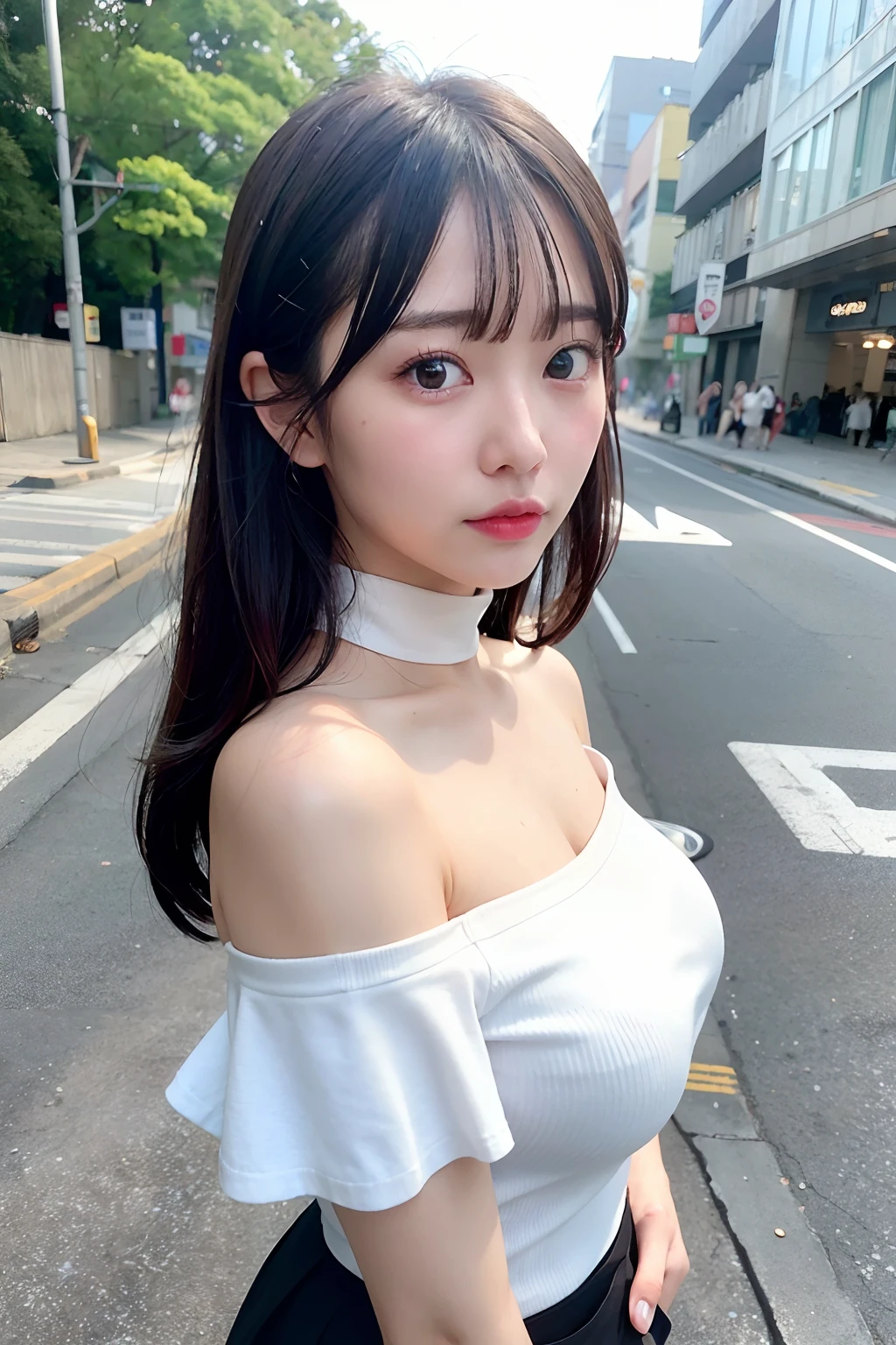 Korean woman in competition swimsuit, , brown hair, (small breasts:0.75), huge areola ,(((areola slip))),((puffy areolae)),((sideboob)),(((collar))), cleavage mole, belly, Korean girl, beautiful south Korean woman, gorgeous young Korean woman, beautiful young Korean woman, asian girl with long hair, young adorable Korean face, portrait of female Korean idol, Korean woman, messy hairstyle, popular Korean makeup, popular south Korean makeup, cityscape, night, (8k, RAW photo, best quality, masterpiece: 1.45), (nsfw:1.25), ulzzang, ulzzang-6500-v1.1, pureerosface_v1,