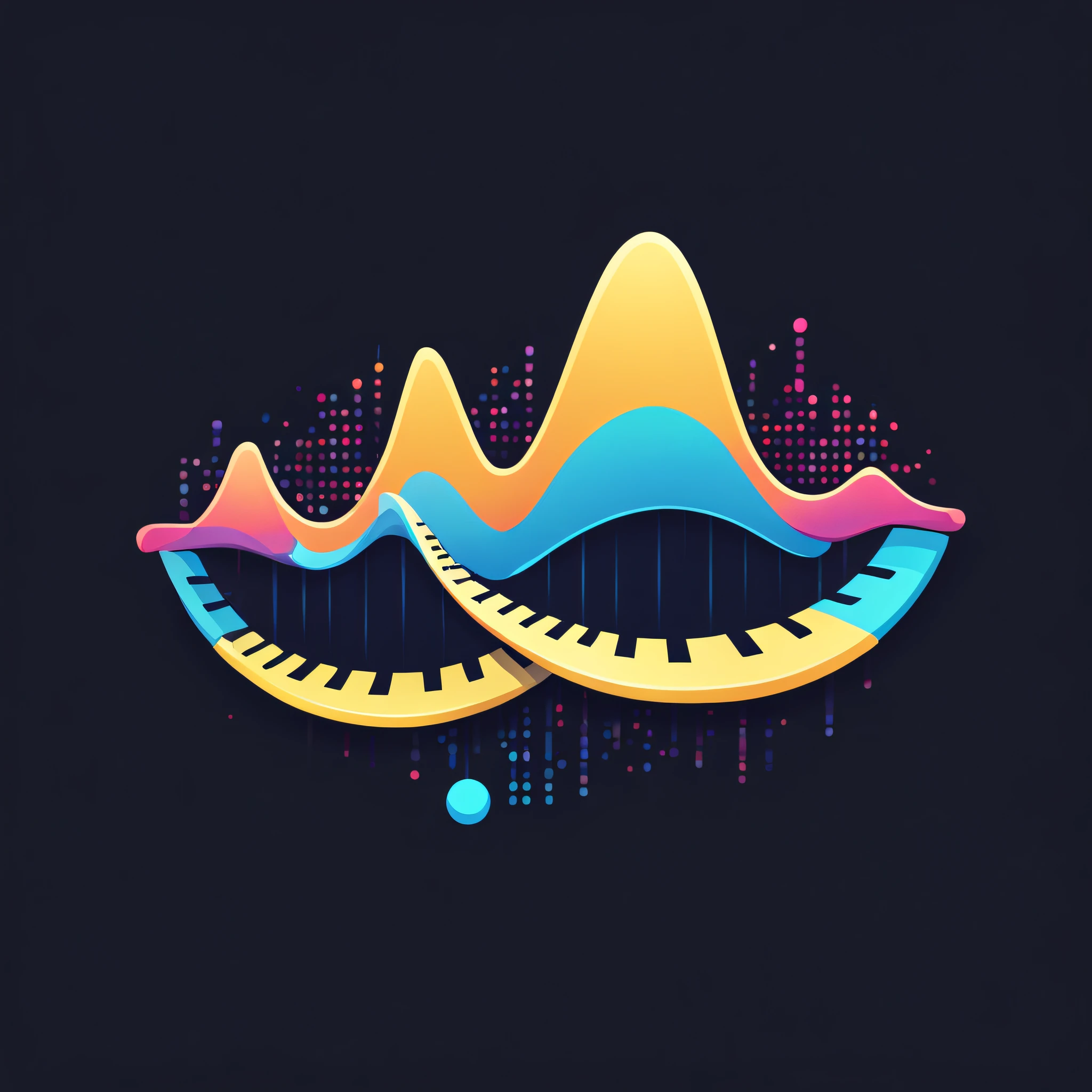 icon of sound waves, cartoon style