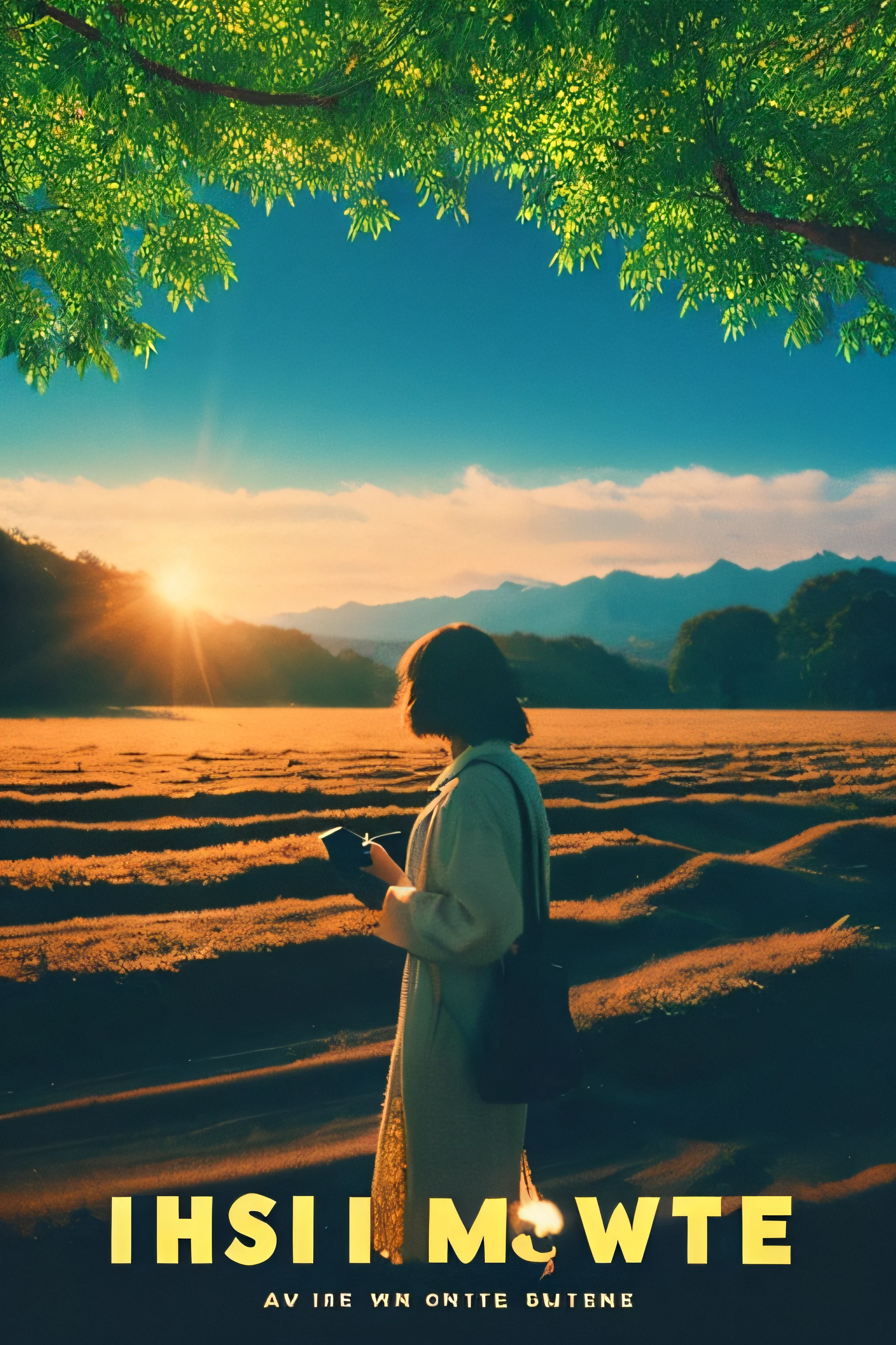 Cover art for a song called "I write poems" In VHS style against the background of nature!