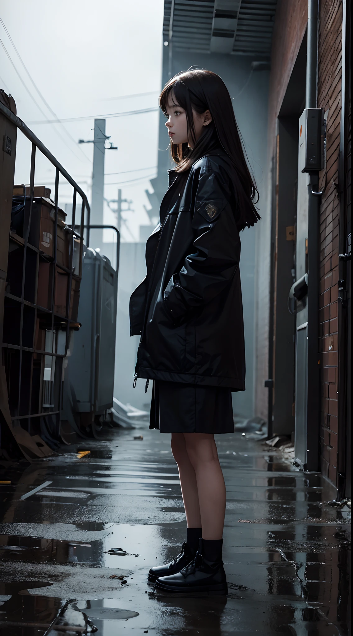 In a desolate world、Standing、1 girl in