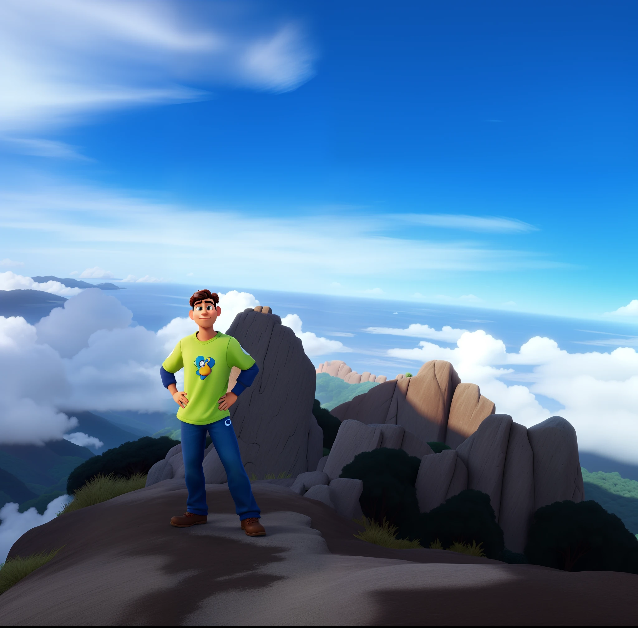 Um homem no estilo Disney Pixar, alta qualidade, melhor qualidade