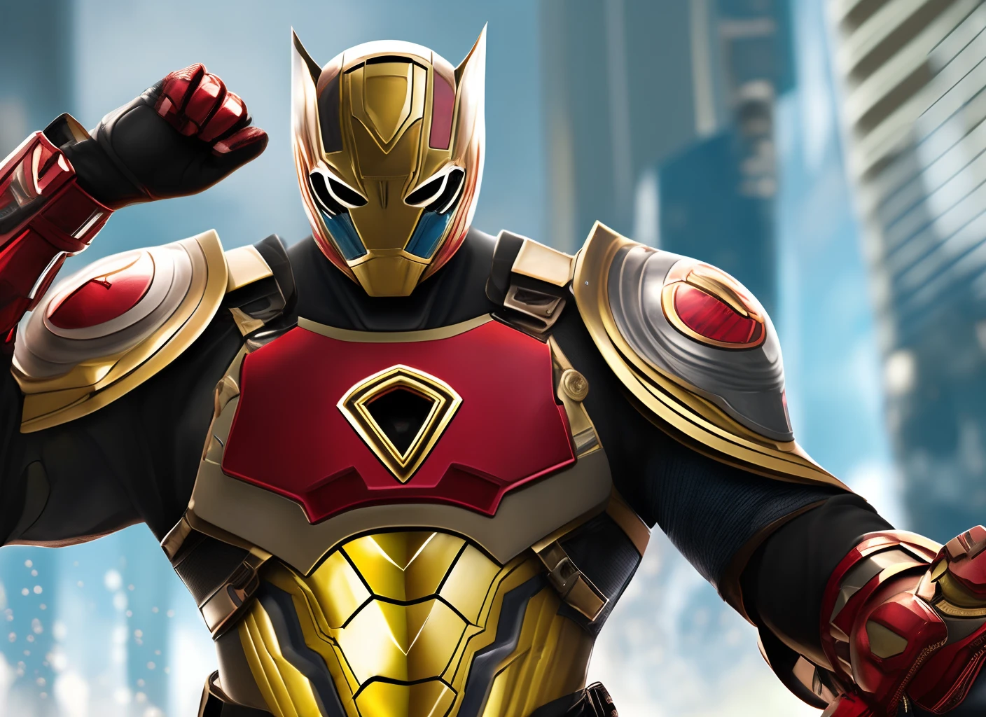 maskedhelmetsteampunkwhiteSHARK, male, superhero, avenger, jojobizarreadventure, kamenriderOOO --auto --s2