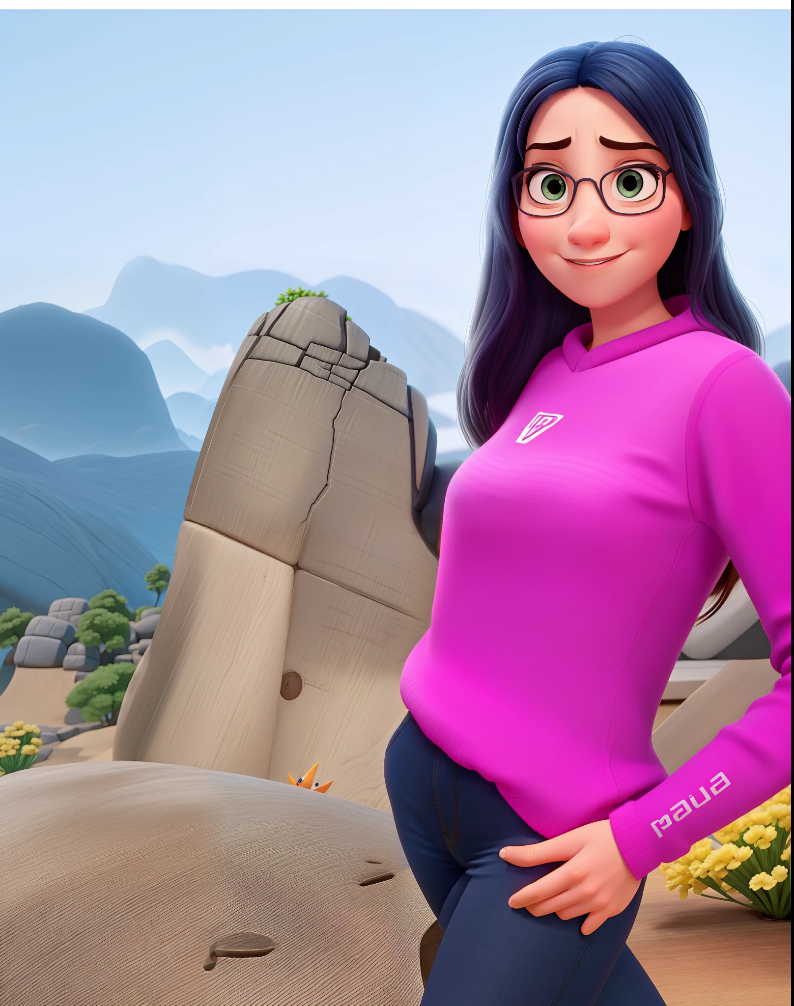 Uma mulher no estilo Pixar, alta qualidade, melhor qualidade