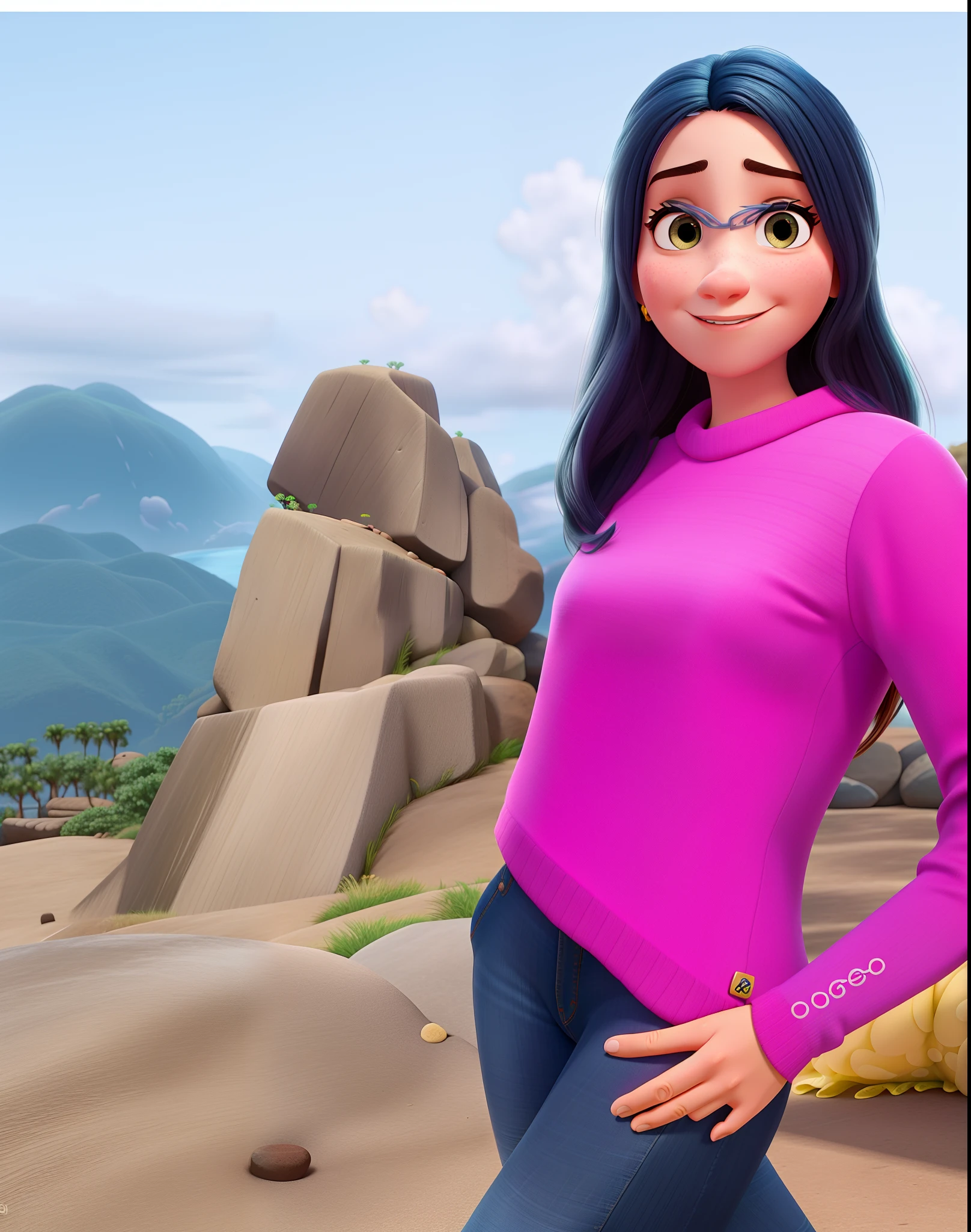 Uma mulher no estilo Pixar, alta qualidade, melhor qualidade