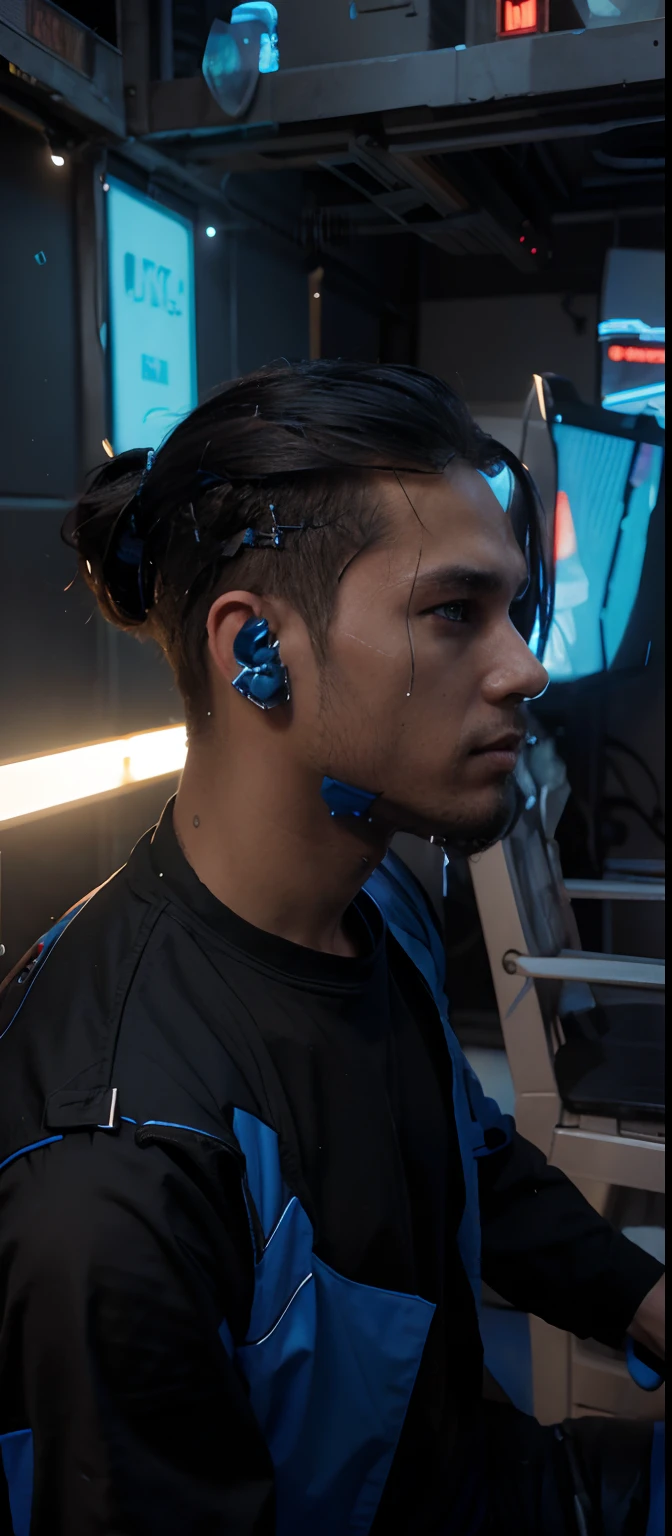 Convert AI cyberpunk handsome boy ultra realistic and change background