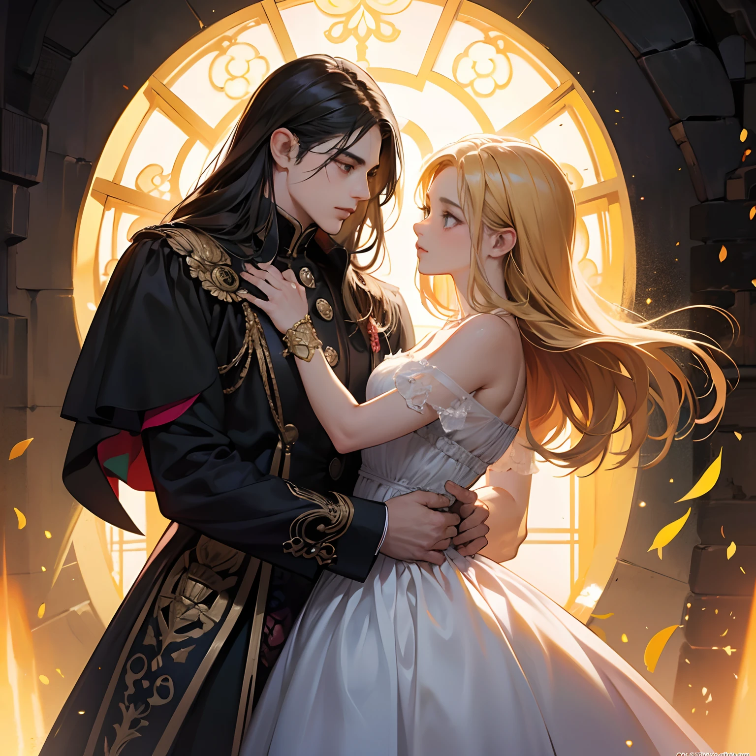 Anime com Deus vs Guerra Humana.
estilo anime,

 estilo strebK, 
cores tradicionais: preto, Branco,
Atmosfera moderada
Cores de destaque:  amarelo, vermelho
Destacar elementos importantes
Cores de fundo: preto e branco
Melhorar o humor

cores silenciadas, uma obra-prima, 8K resolution, altamente detalhado intrincado :e.K: WLOP Wadim Kashin Pre-Raphaelite , Post processing, Exquisite Shadow Balance, Natural Lighting,  Pose intrincada, Clareza, alta qualidade, magic realism, Harmonious composition of the curved line of the golden ratio,  cores e luzes neutras escurecidas, Misterioso