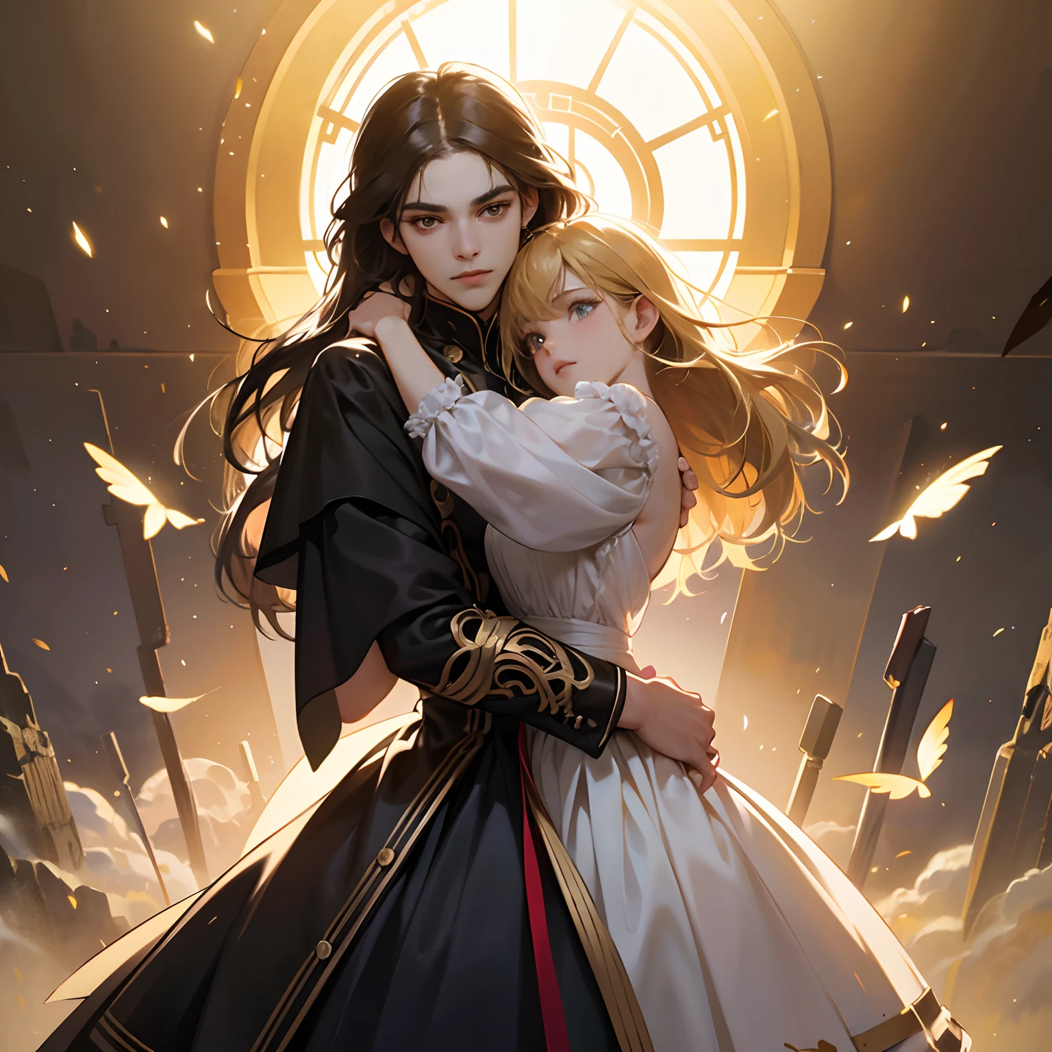 Anime com Deus vs Guerra Humana.
estilo anime,
estilo strebK,
cores tradicionais: preto, Branco,
Atmosfera moderada
Cores de destaque: amarelo, vermelho
Destacar elementos importantes
Cores de fundo: preto e branco
Melhorar o humor
cores silenciadas, uma obra-prima, 8K resolution, altamente detalhado intrincado :e.K: WLOP Wadim Kashin Pre-Raphaelite , Post processing, Exquisite Shadow Balance, Natural Lighting, Pose intrincada, Clareza, alta qualidade, magic realism, Harmonious composition of the curved line of the golden ratio, cores e luzes neutras escurecidas, Misterioso