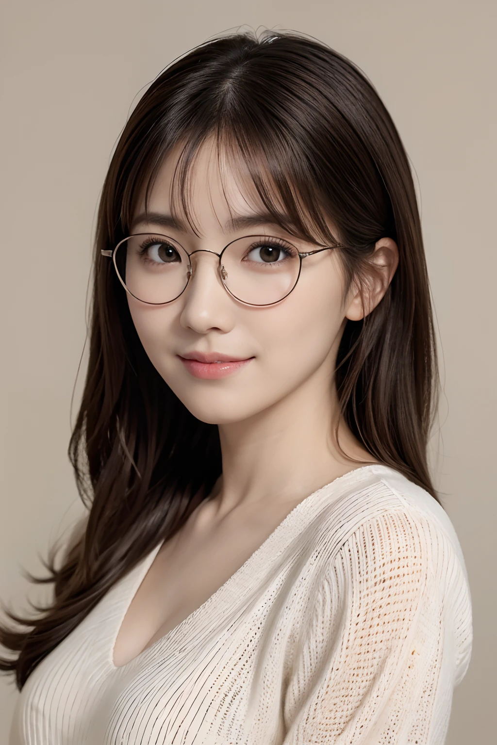 realistic photos of cute Korean star female, straight hair, thin makeup, bespectacled, medium breasts size, slightly smile, v-neck shirt, hug a puppy, clear facial features, masterpiece, 16K high resolution, sharp and realistic details, super details, blending, sparkle