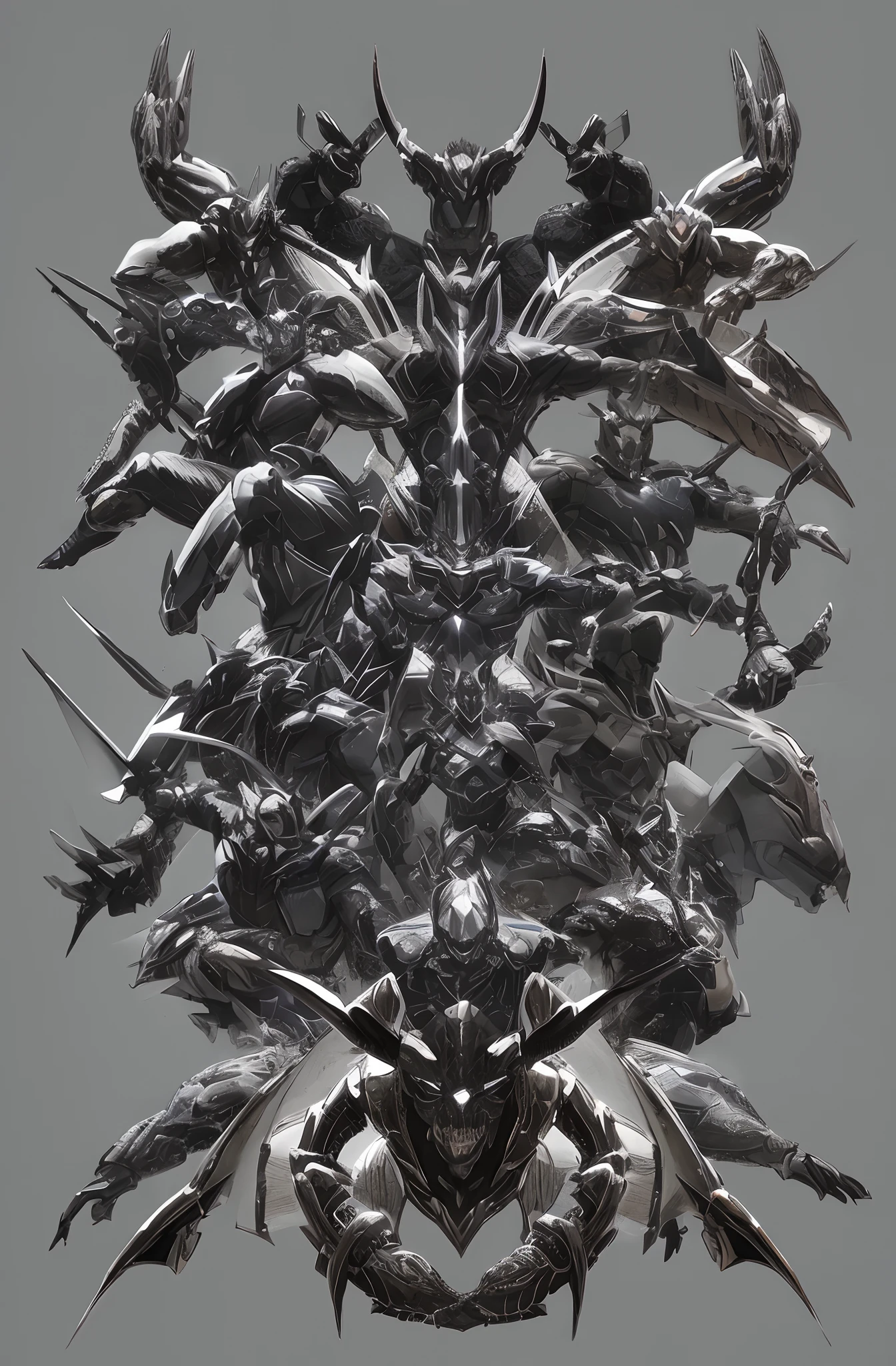 Beetle motif
A single sharp, long horn grows from the head。
Eight-headed body
muscularity
Heroes who look like villains