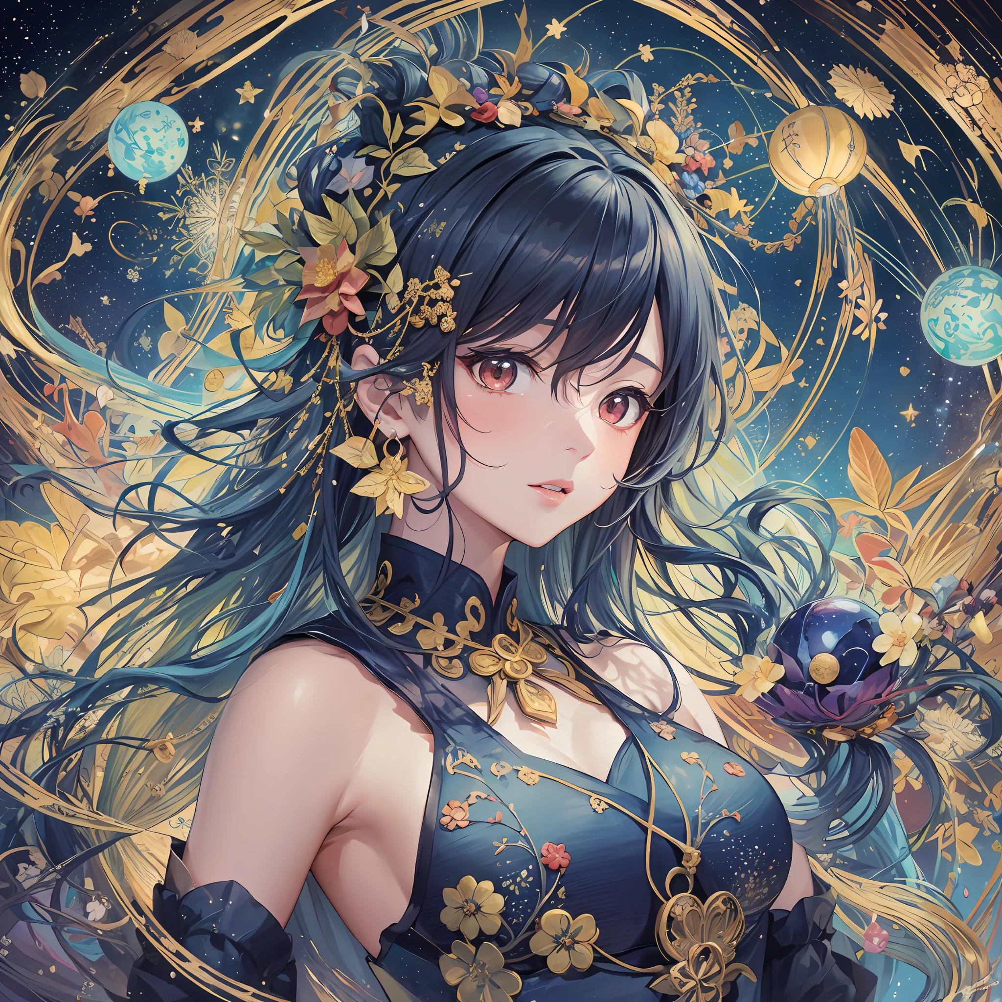 (Masterpiece),((Highest Quality)),(Official Art),(Beautiful Indulgence:1.2),(1 girl:1.3)、Upper body,((Armpit)),Beautiful woman looking up at meteor shower,Beauty wearing a Japanese dress with a detailed Tanabata design,Detailed drawing. Bright colors. Colorful, highest detail ((ultra detail)),(highly detailed 2D illustration),((very delicate and beautiful)))super detail, wakame, wakame, wakame, wakame, wakame, wakame, wakame, wakame, wakame, wakame, wakame, wakame, wakame, wakame, wakame