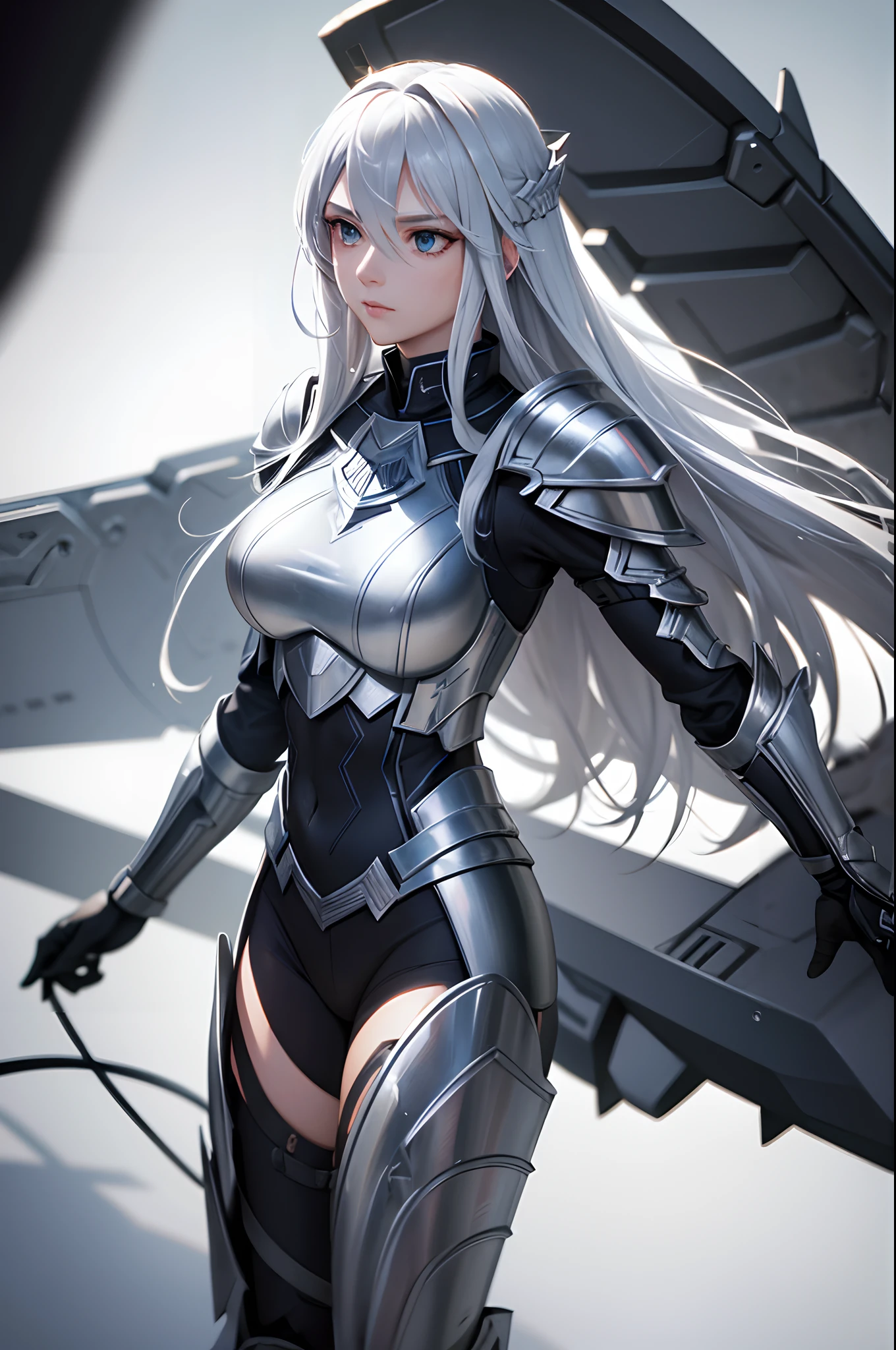 valkyrie, silver hair, long hair, armored wings
masterpiece, best quality, sharp focus, 8k, cinematic lighting, dynamic angle,