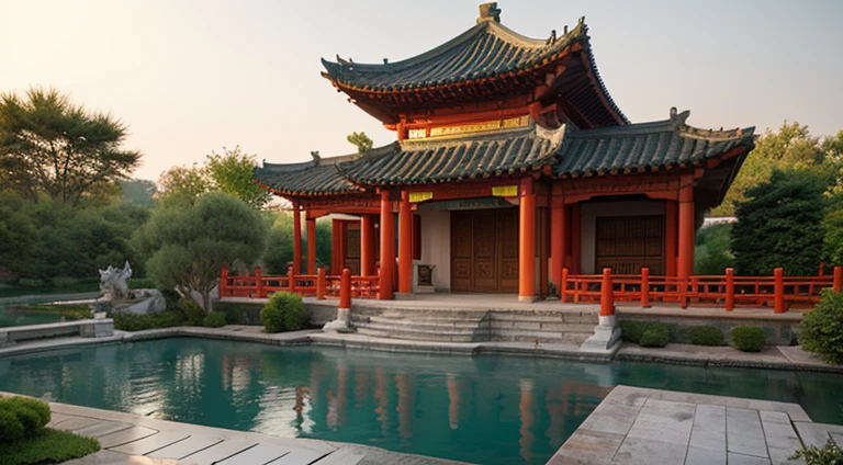 A 3D Chinese garden carved from a
large piece of white jade, colored
ink style, CG rendering --ar 2:3 --q