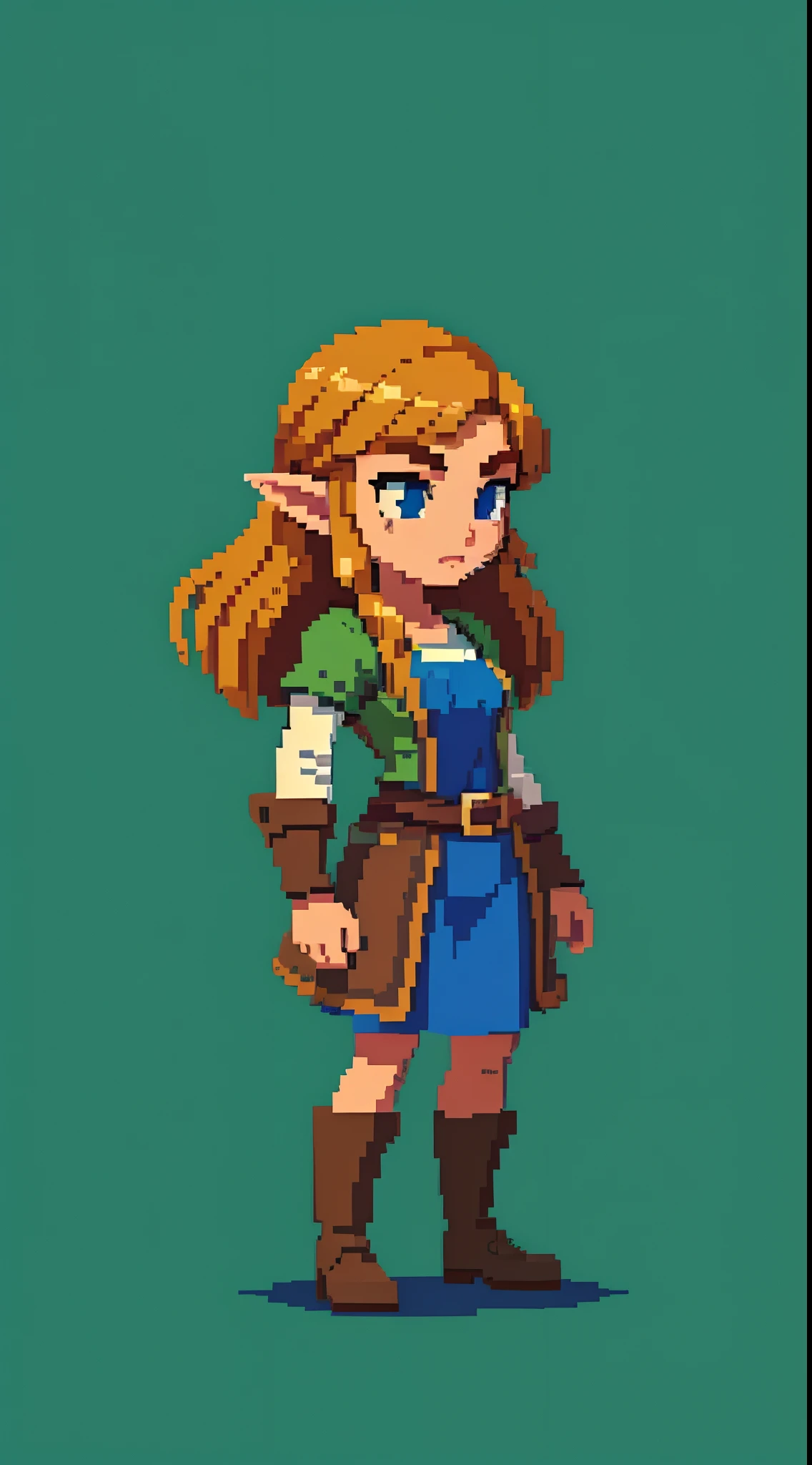 zelda, 1girl, solo, pixel_art