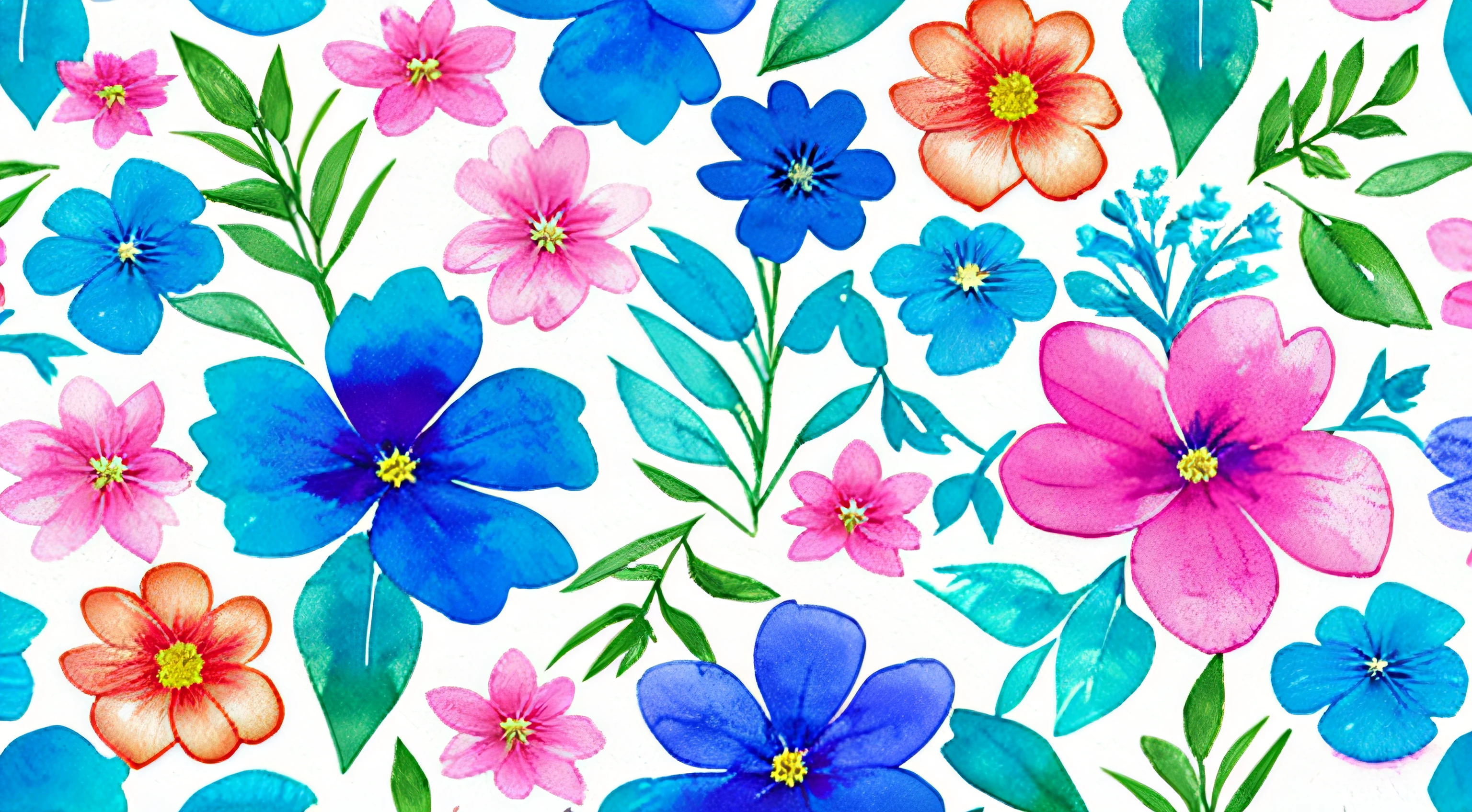watercolor, flower, beautiful, watercolor style, flower and leaf patterns, wet on wet technique, muted, indigo, fabric design, flat illustration, highly detailed clean, vector image, masterpiece, professional, isometric, bright vector, white background, dry brush, brush strokes, painted on canvas, by J.M.W. Turner. expressive marks.