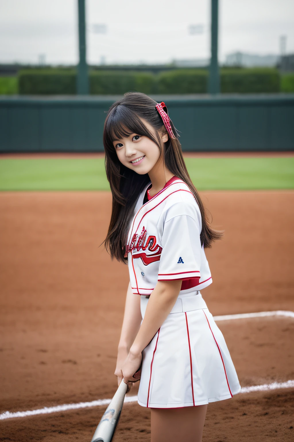 (Best Quality,8k,Absolutely beautiful:1.2)、(cute Japanese girls:1.8、Perfect Cheerleader),baseball field,High School Baseball、Koshien、