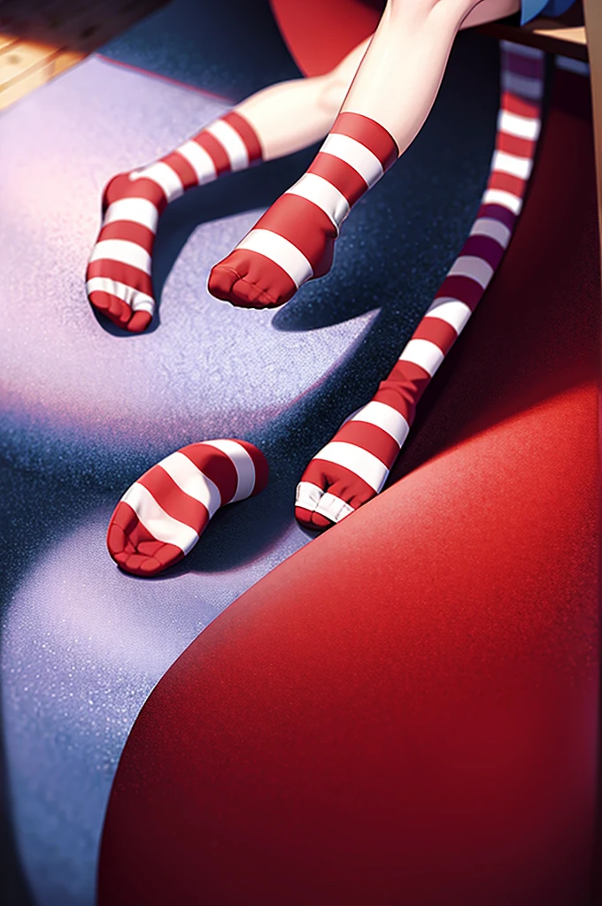 touhou project,Clownpiece,American flag costume,American flag socks,Black color hair