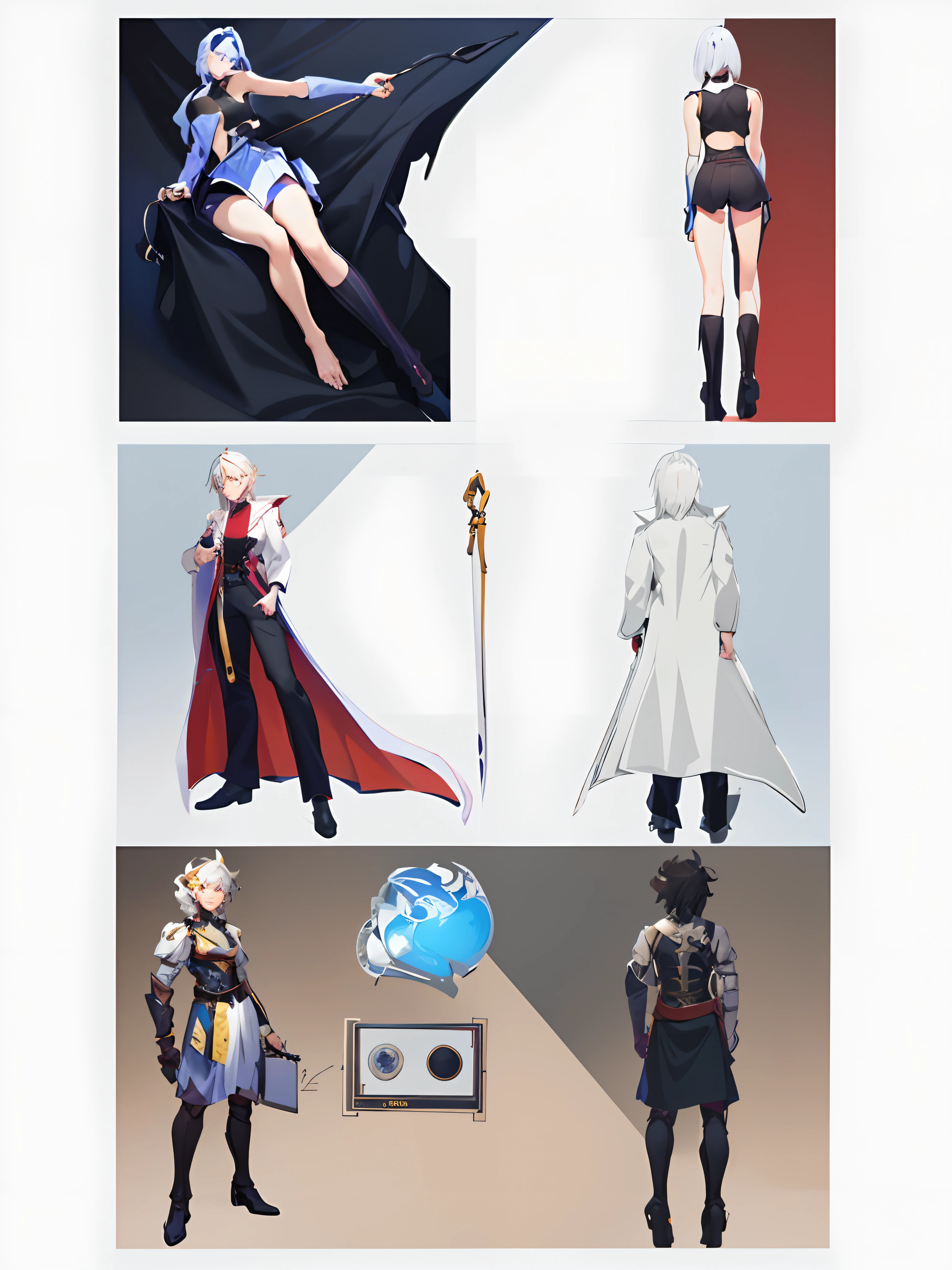 The Stable Diffusion prompt to generate is:
"A group of women holding swords, a man with a cane, an elderly man with an e-book, plus conceptual art, detailed full-body conceptual art, full-body conceptual art, concept sketch, character reference sheet, conceptual art!!, [character design], full-body concept, human video game protagonist design, character exploration, ((character conceptual art)), character design, character concept, dream conceptual art! (best quality,4k,8k,highres,masterpiece:1.2), ultra-detailed, (realistic,photorealistic,photo-realistic:1.37), portraits, vibrant colors, studio lighting"。