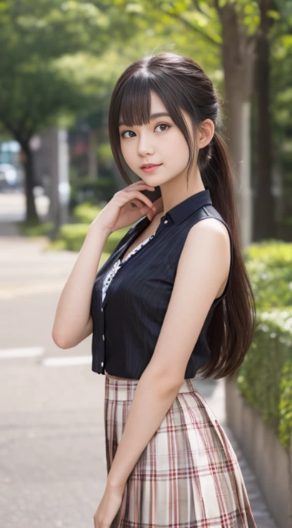 Smile、natta、Raw photography、(((Ultimate Beauty Portrait)))、((glistning skin))、女の子1人、15 year old beautiful girl in Prague、bright expression、((brown haired))、(cleavage of the breast)、(Plaid pleated skirt:1.5)、((Big eyes that shine like jewels))、open cardigan、Open your clothes、panthyhose、Glossy glossy skin、(Medium Hair)、(Silky Ponytail Hair)、(is standing)、(frombelow)、Under the skirt、(Close-up of underwear from below)、eye liner、Beautiful bangs、Hair between the eyes、((masterpiece、top-quality、ultra-detailliert、Film Light、intricate-detail、hight resolution、ighly detailed))、细致背景、8KUHD、Digital SLR、Soft light、hightquality、Film grain、FujifilmXT3 、Shallow depth of field、natural soft light、Kamimei、Lush bust