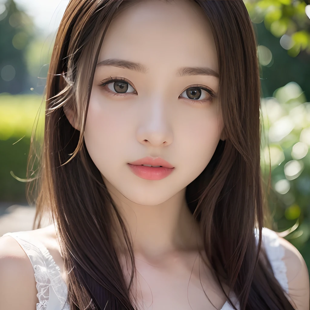 , 32k, (best quality,4k,8k,highres,masterpiece:1.2),ultra-detailed,(realistic,photorealistic,photo-realistic:1.37),romantic lighting,(portraits,,realism),soft pastel colors,a girl in a garden,beautiful detailed eyes,beautiful detailed lips,extremely detailed eyes and face,long eyelashes,flowing hair
