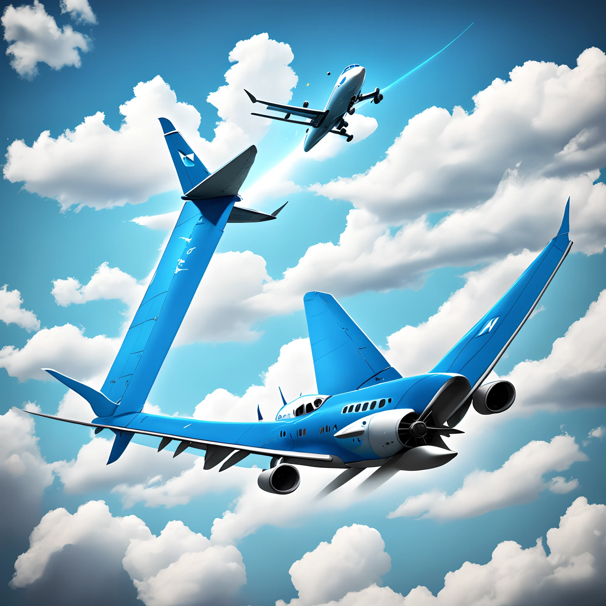 Simple airline blue ploughing logo