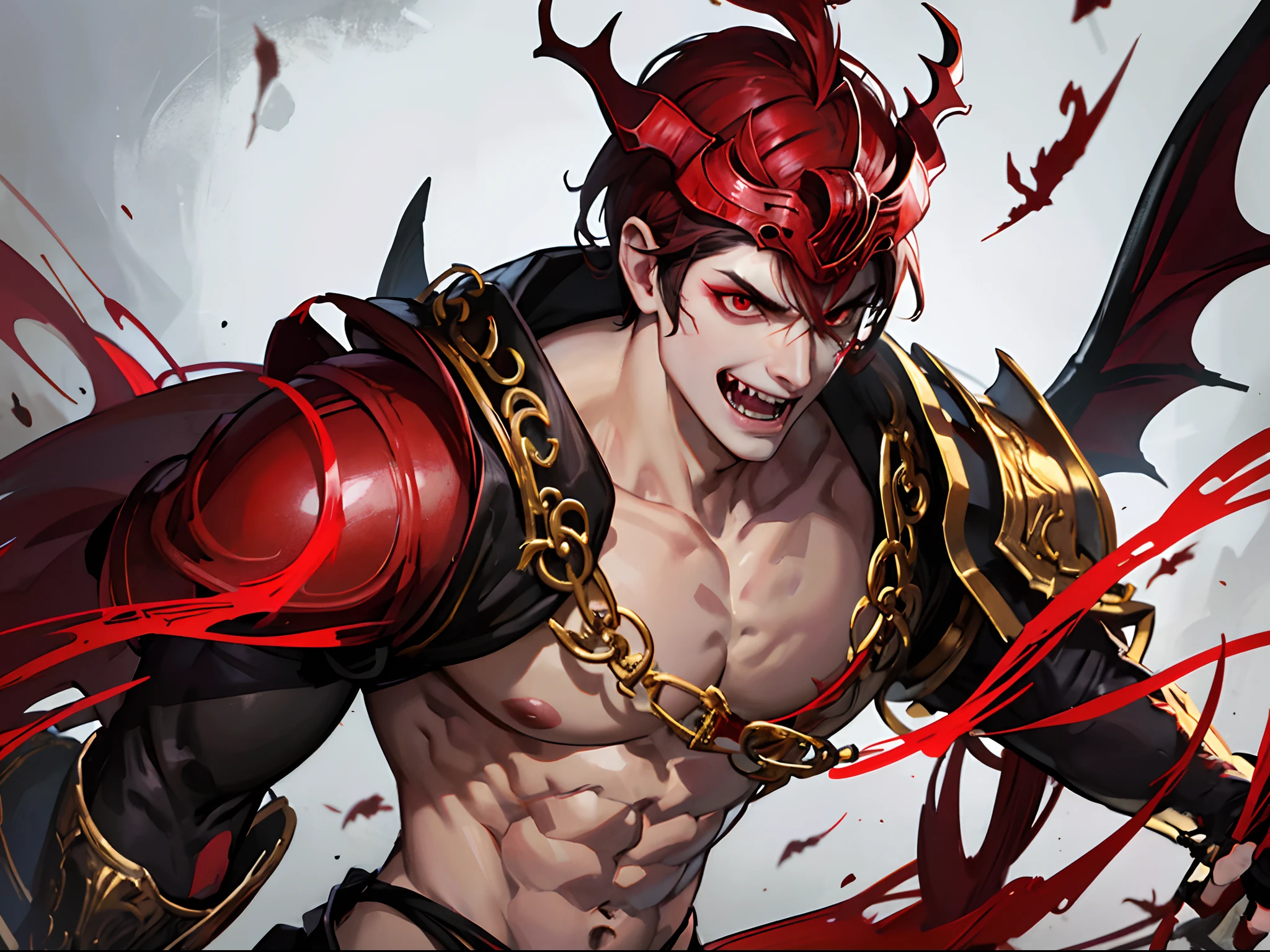 guy wearing half oni mask and using two daggers --auto --s2