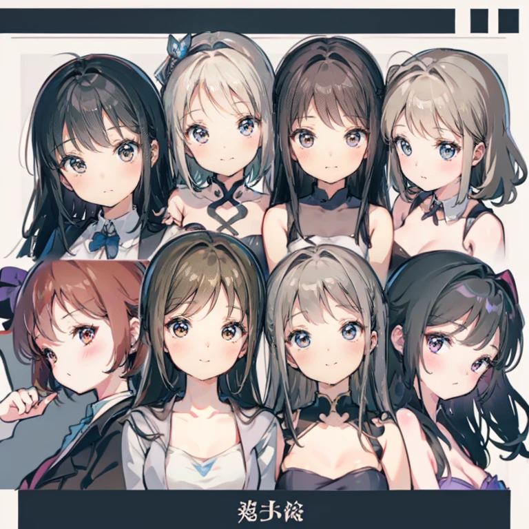 Best Quality、CharacterDesignSheet、You can use magic、faces、shot from top