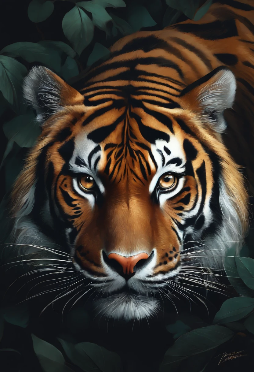 Draw a tiger，Draw a woman's face and a tiger's head, stunning digital illustration, Beautiful digital artwork, gorgeous digital art, Exquisite digital illustration, art of alessandro pautasso, stunning digital painting, beautiful digital art, beautiful gorgeous digital art, stunning digital art, Amazing digital art, Gorgeous digital painting, Beautiful digital illustration, highly detailed digital artwork