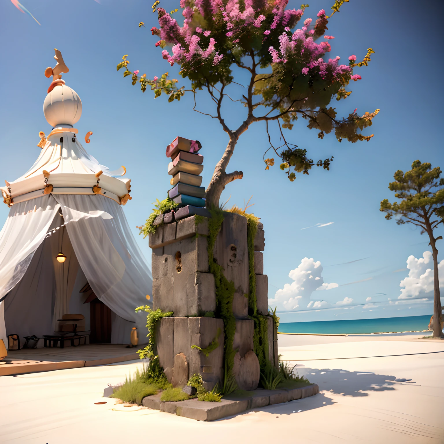 Tree stumps are randomly arranged with tree stumps with varying heights