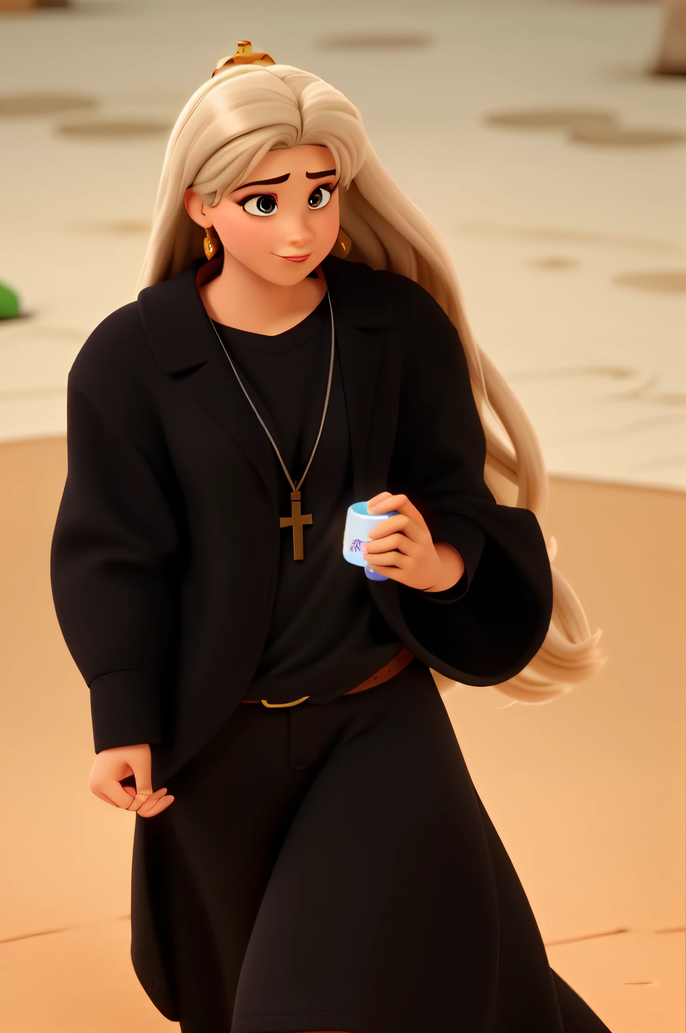 um freira religiosa estilo Disney Pixar, melhor qualidade