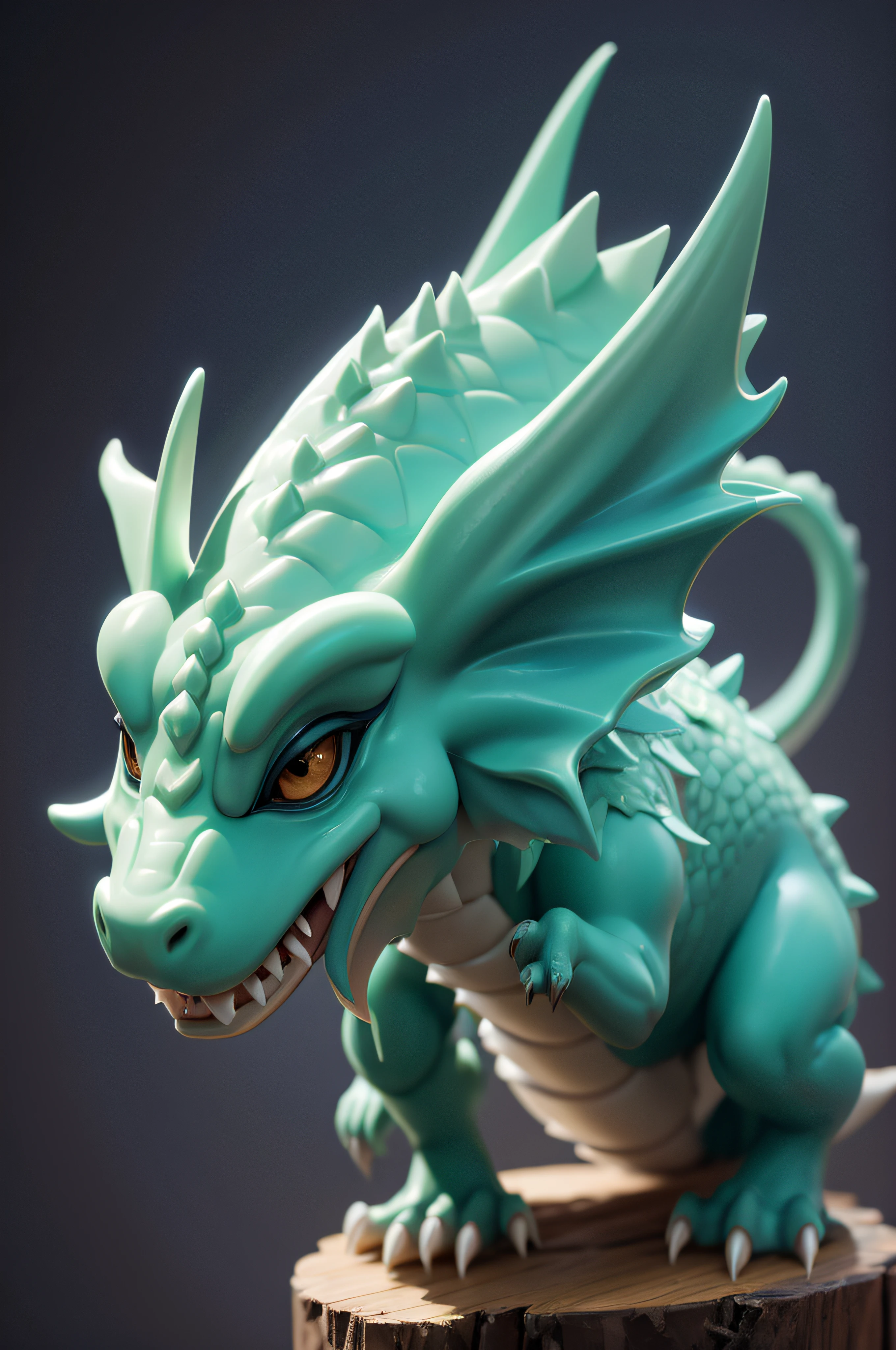 The shape of a dragon,The background is clean,Dreamy colors,Transparent statue,florals,Big eyes,green color,Serious expressions,((dragon horn)),Clear eyes,tmasterpiece,(best qualtiy:1.3),A dragon,full body