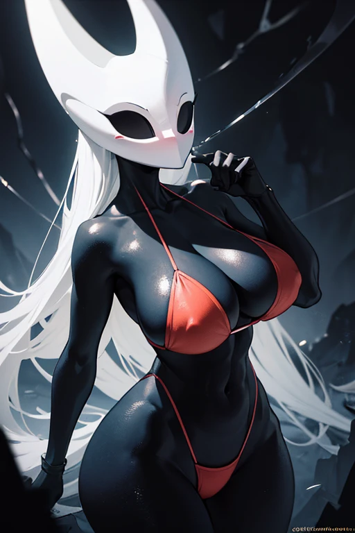 Angle: A close-up view of a hornet in a dark cavern, lit by a dim source.
Material: The artwork is a highly detailed illustration with realistic depth and textures.
Additional Details: The hornet's red bikini stands out in the dark environment, adding a vibrant splash of color. The anthro hornet has a curvy figure, standing upright in a confident pose. Her face shows a subtle blush, adding a touch of allure to her expression. Thick thighs and large breasts enhance her attractive features.
Image Quality: The artwork is of the best quality, with ultra-detailed elements that capture every intricate detail. The dark and mysterious lighting further enhances the realistic atmosphere.
Art Style: The artwork is executed in a dark and mysterious style, incorporating realistic details to bring the scene to life.
Color Palette: The color palette is dominated by deep, rich tones, with an emphasis on dark shades to create a mysterious ambiance.
Lighting: The lighting is dark and moody, with subtle highlights and shadows that enhance the atmosphere of the cavern.