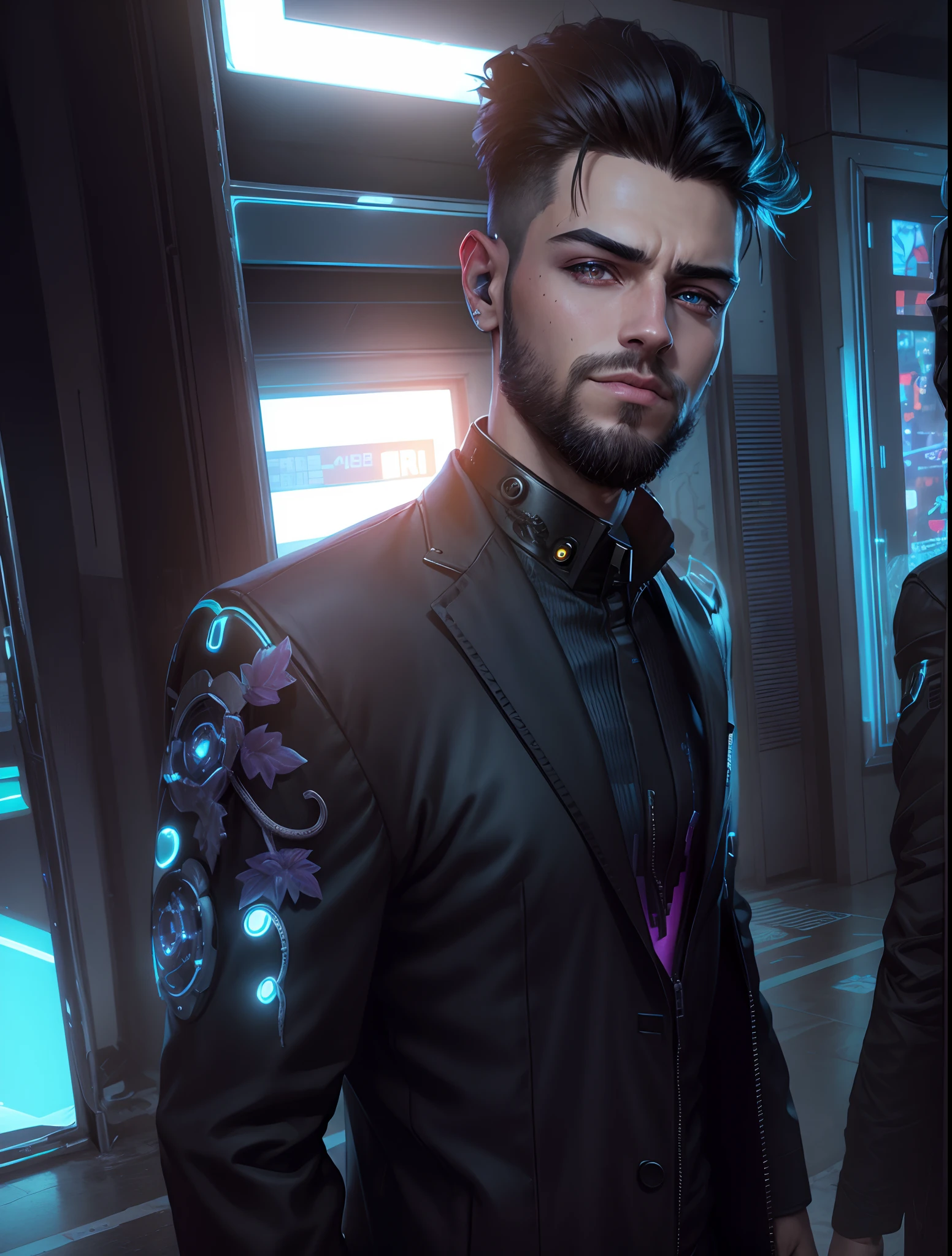 Change background cyberpunk handsome boy realistic face 8k ultra HD