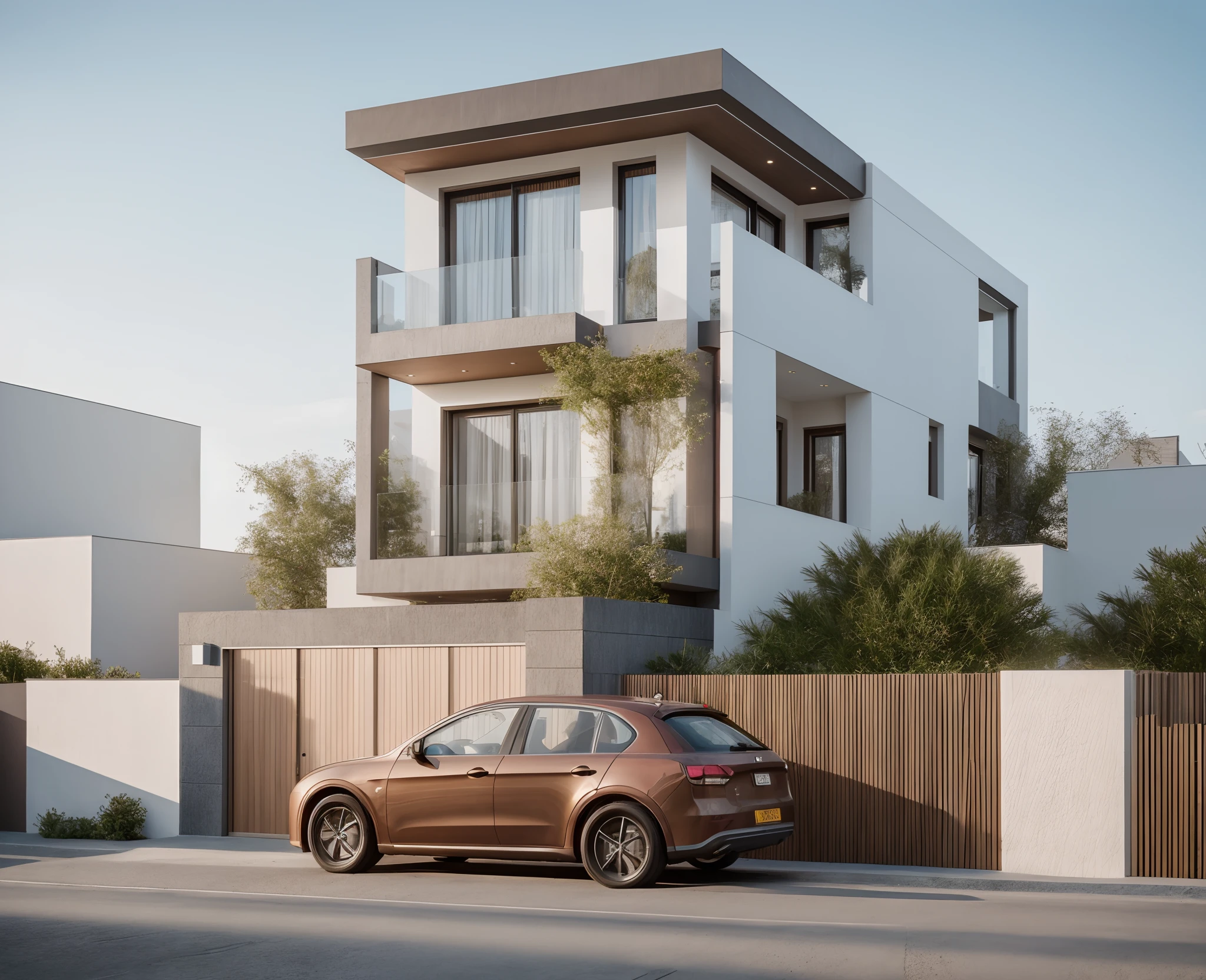 townhouse on the street ,KTHOUSE Villa 1,glass window,day , RAW photo, subject, 8k uhd, dslr, soft lighting, high quality, film grain, Fujifilm XT3