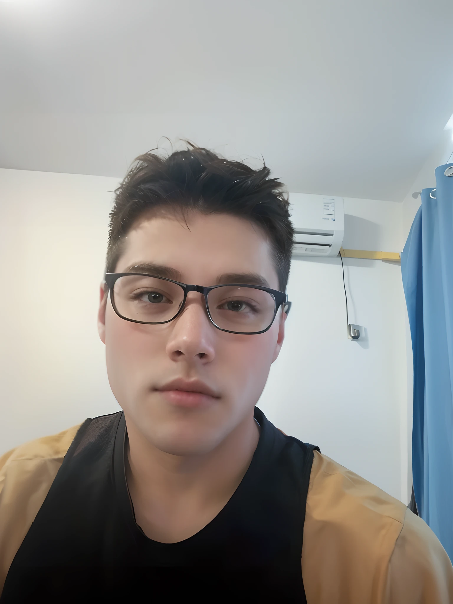 (master part:1.3),(best quality:1.2),8k,absurdos,(extremamente detalhado:1.3),Highestres,(1st grade:1.2),retrato,
,camisa, short hair,corpo inteiro, sentado,sofa,